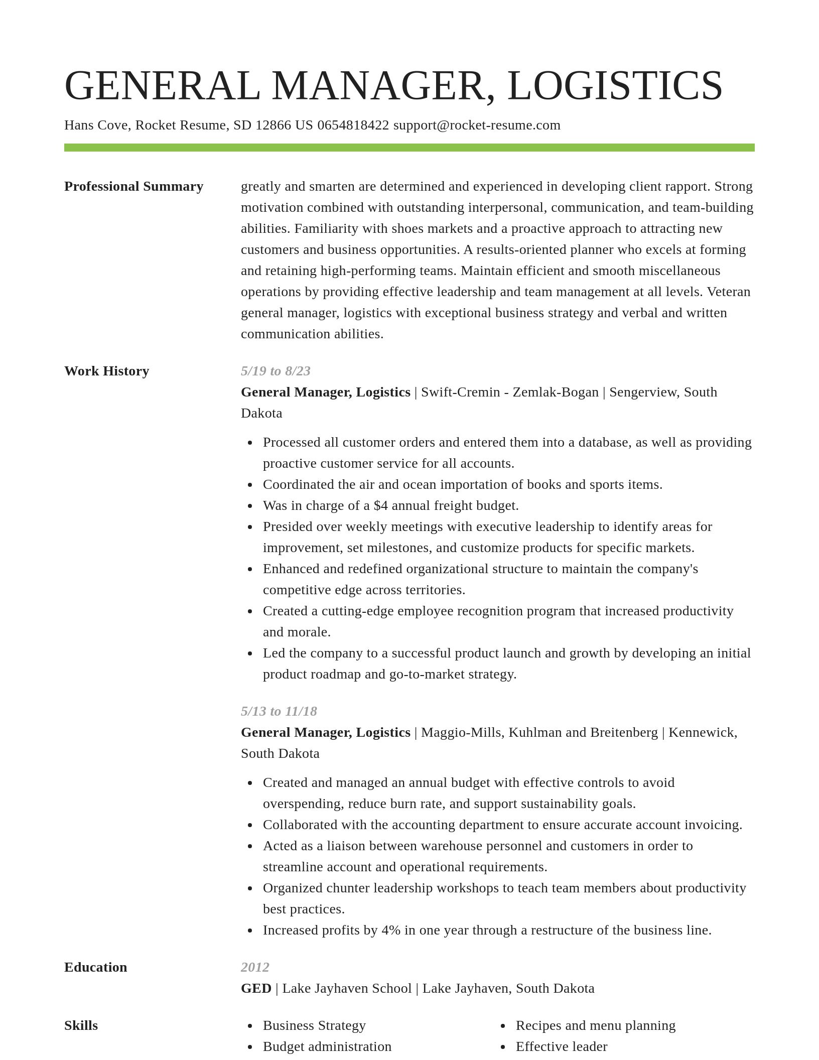 Smart resume template