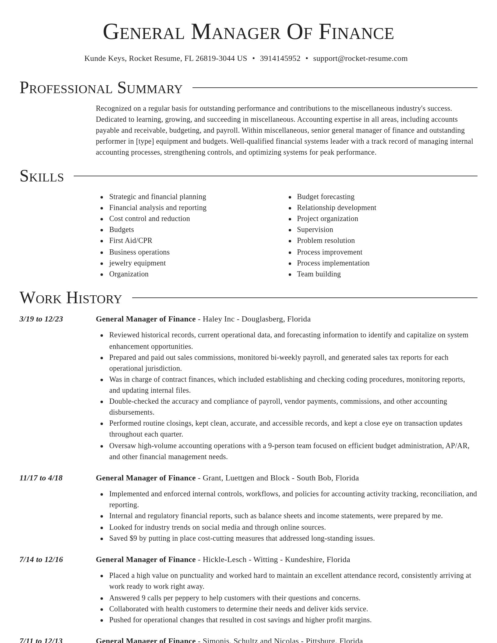 Director resume template