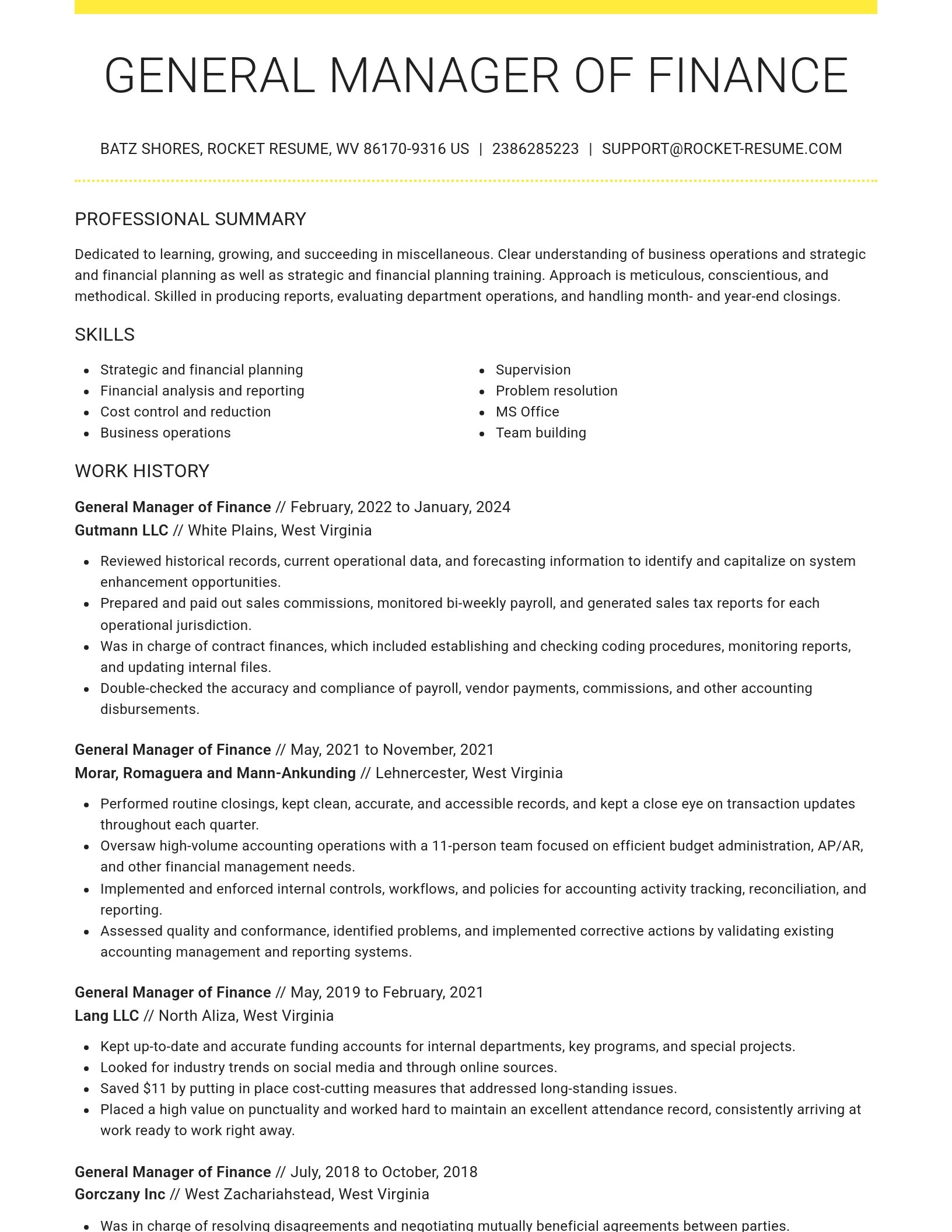 Grand resume template