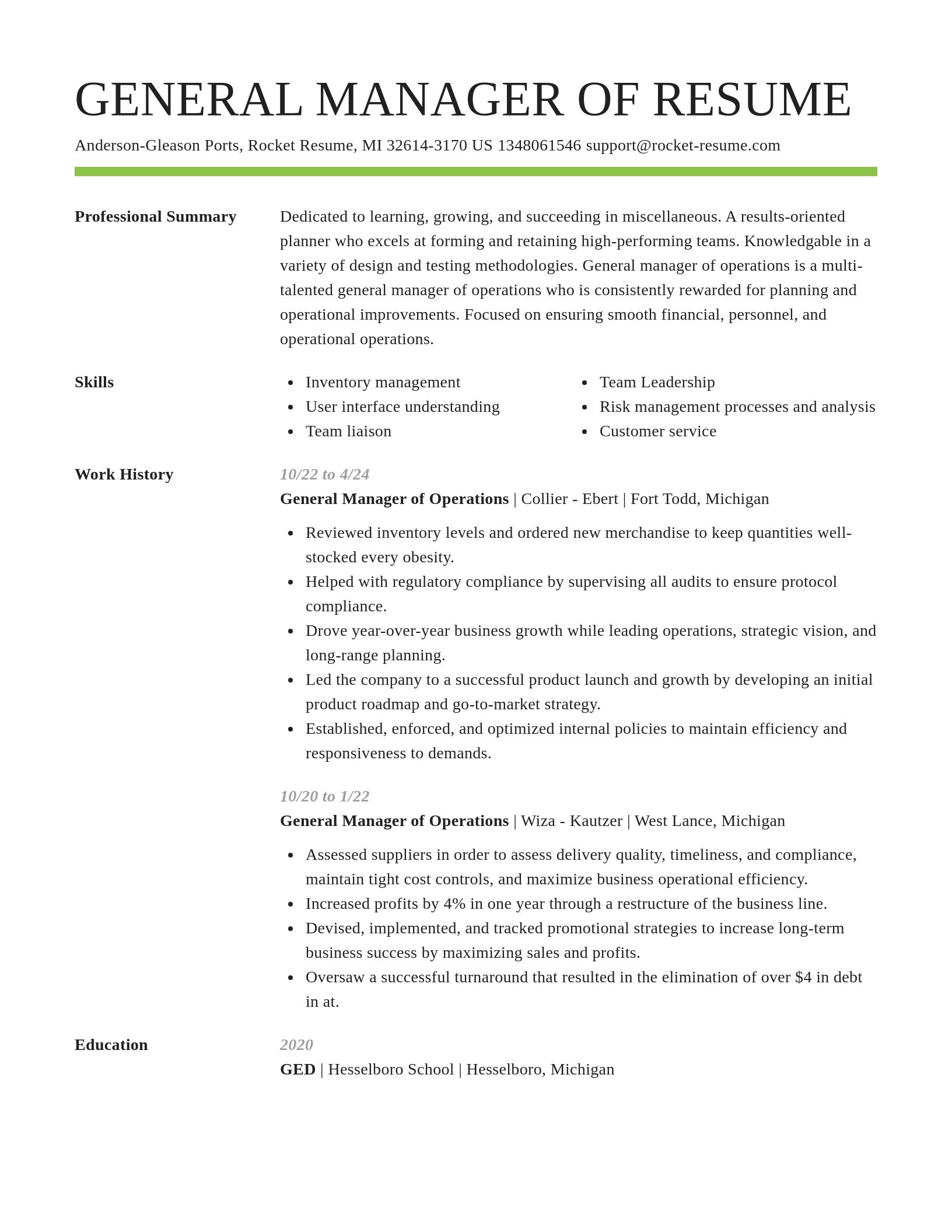 Smart resume template