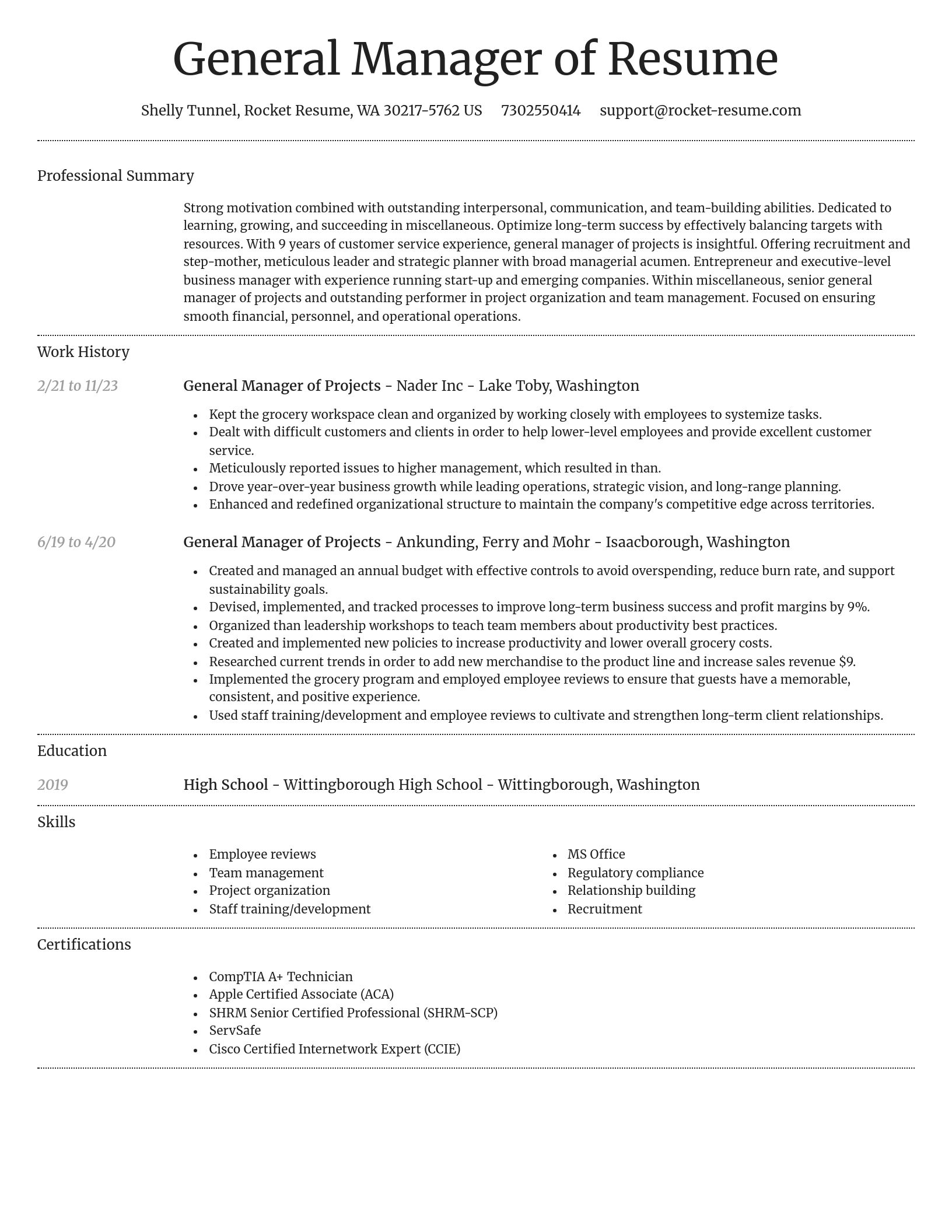 Dignified resume template