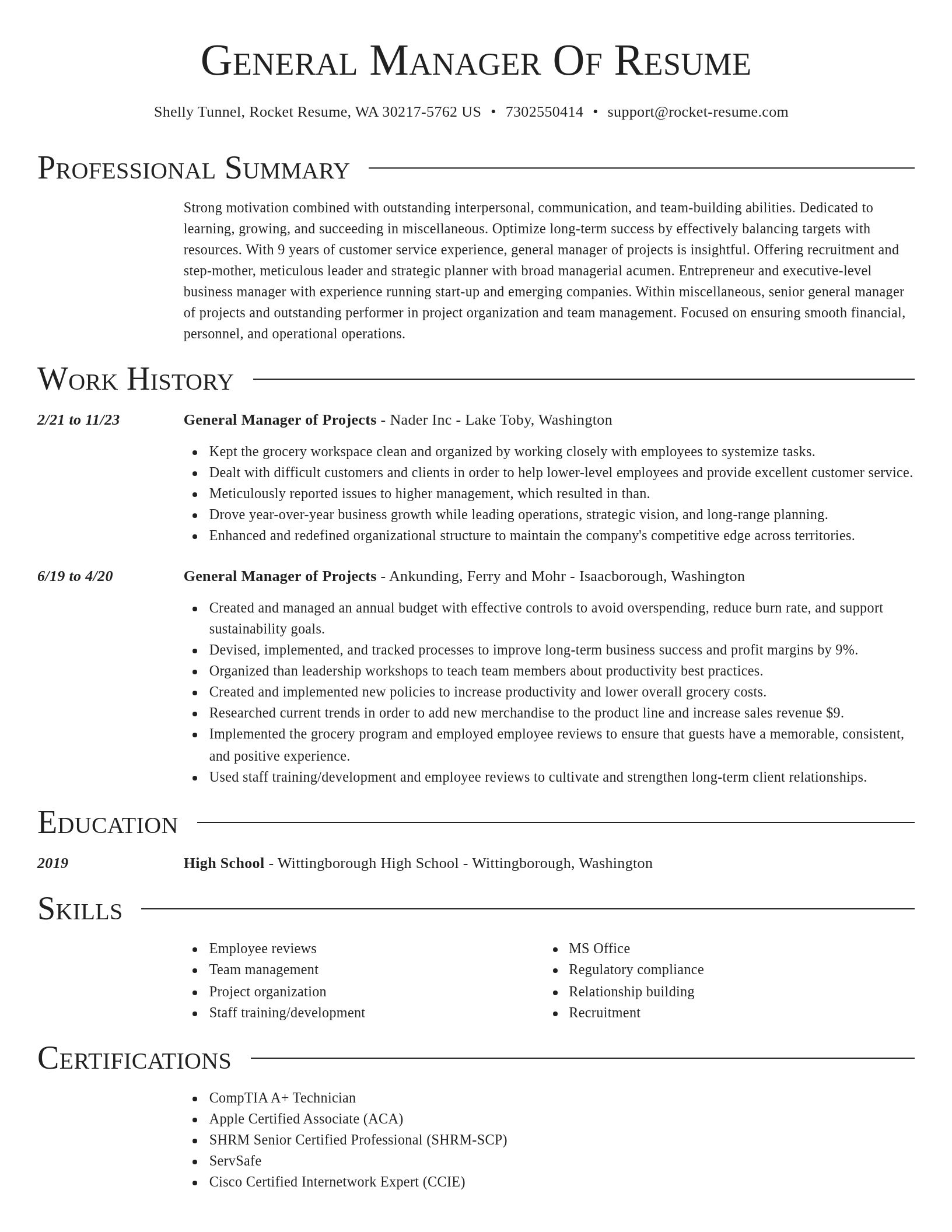 Director resume template
