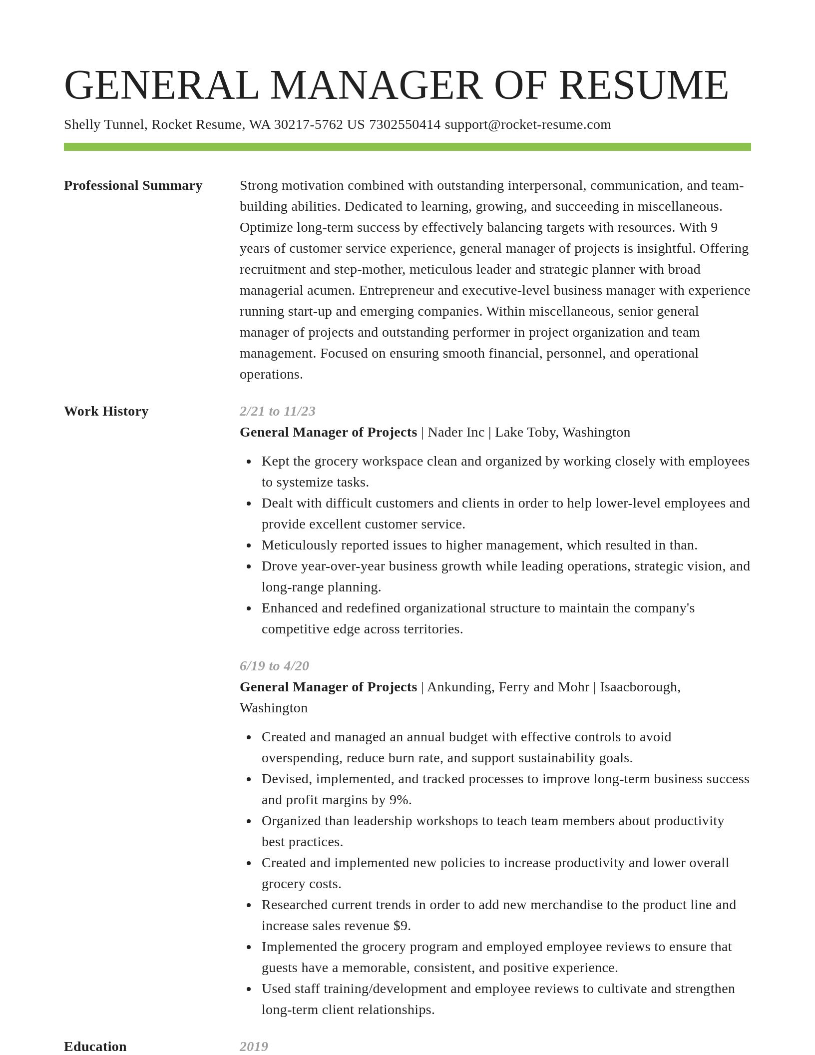Smart resume template