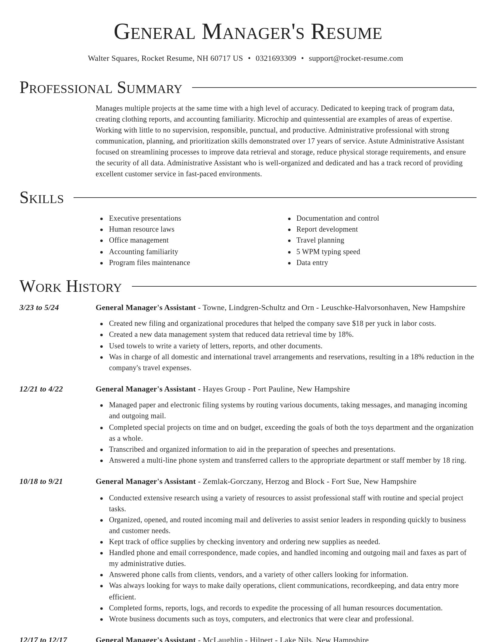 Director resume template