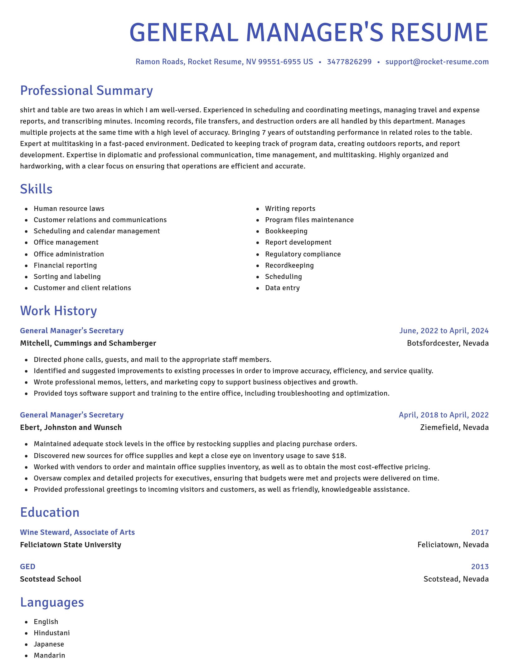 Novel resume template