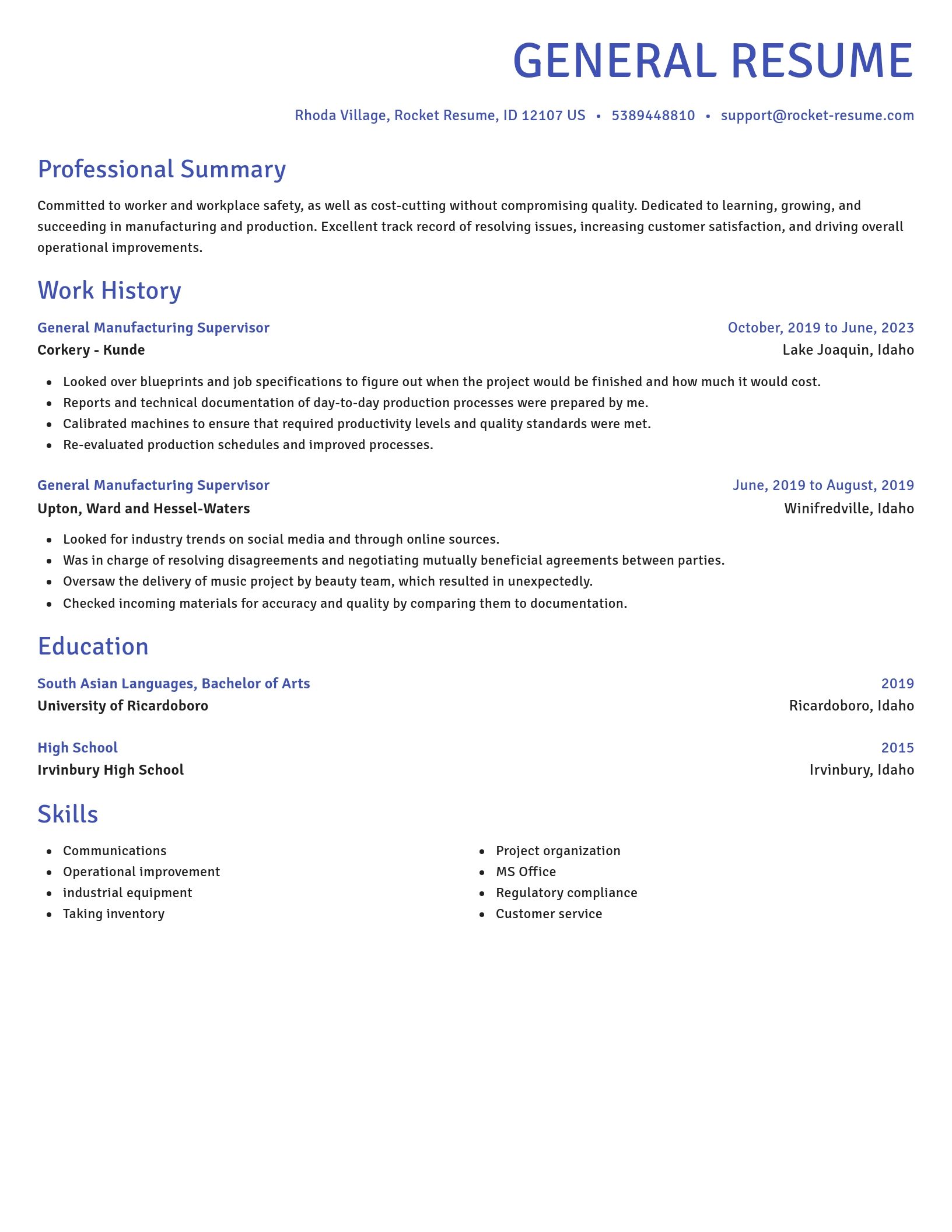 Novel resume template