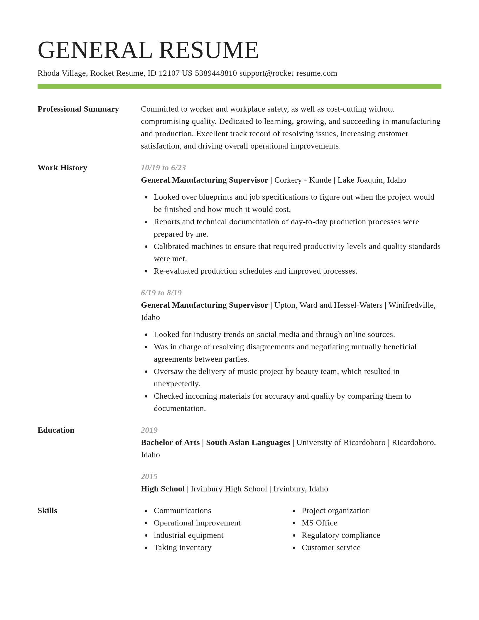 Smart resume template