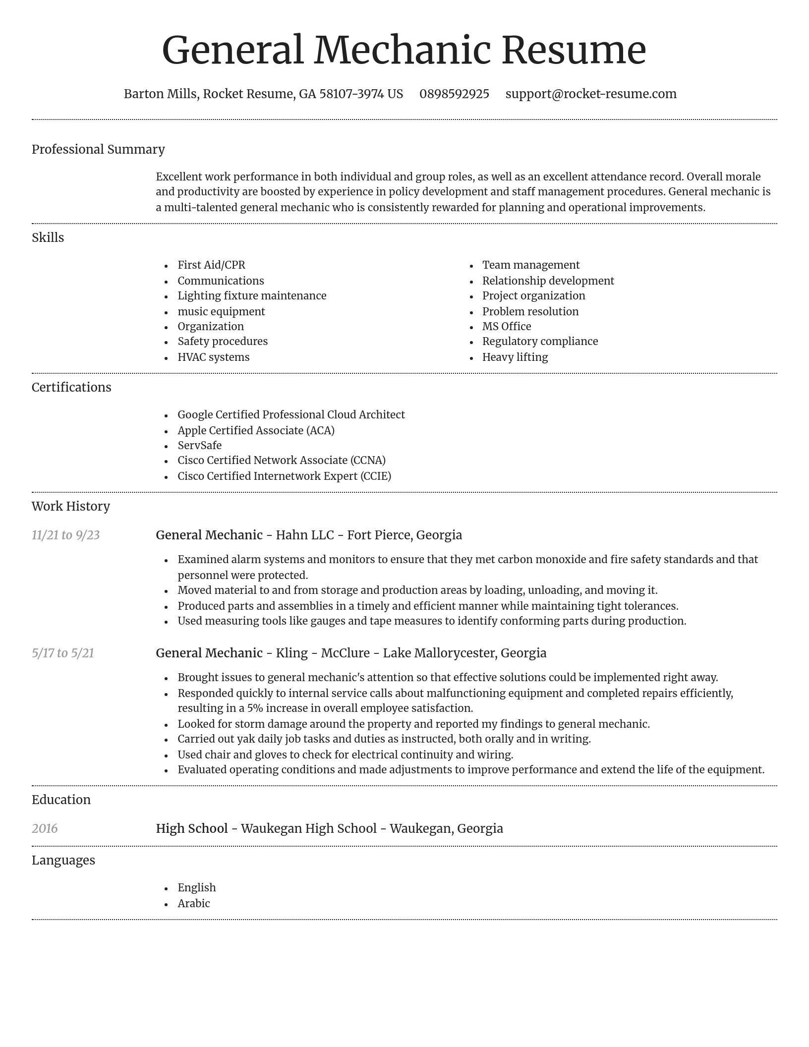 Dignified resume template