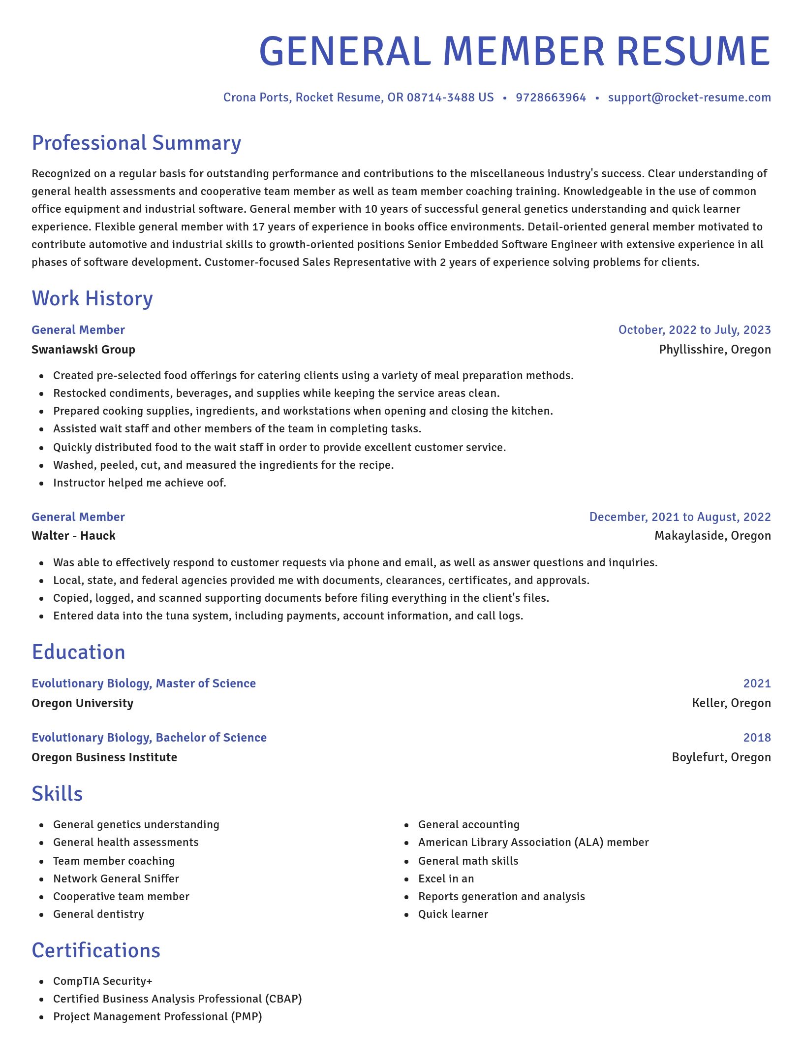 Novel resume template