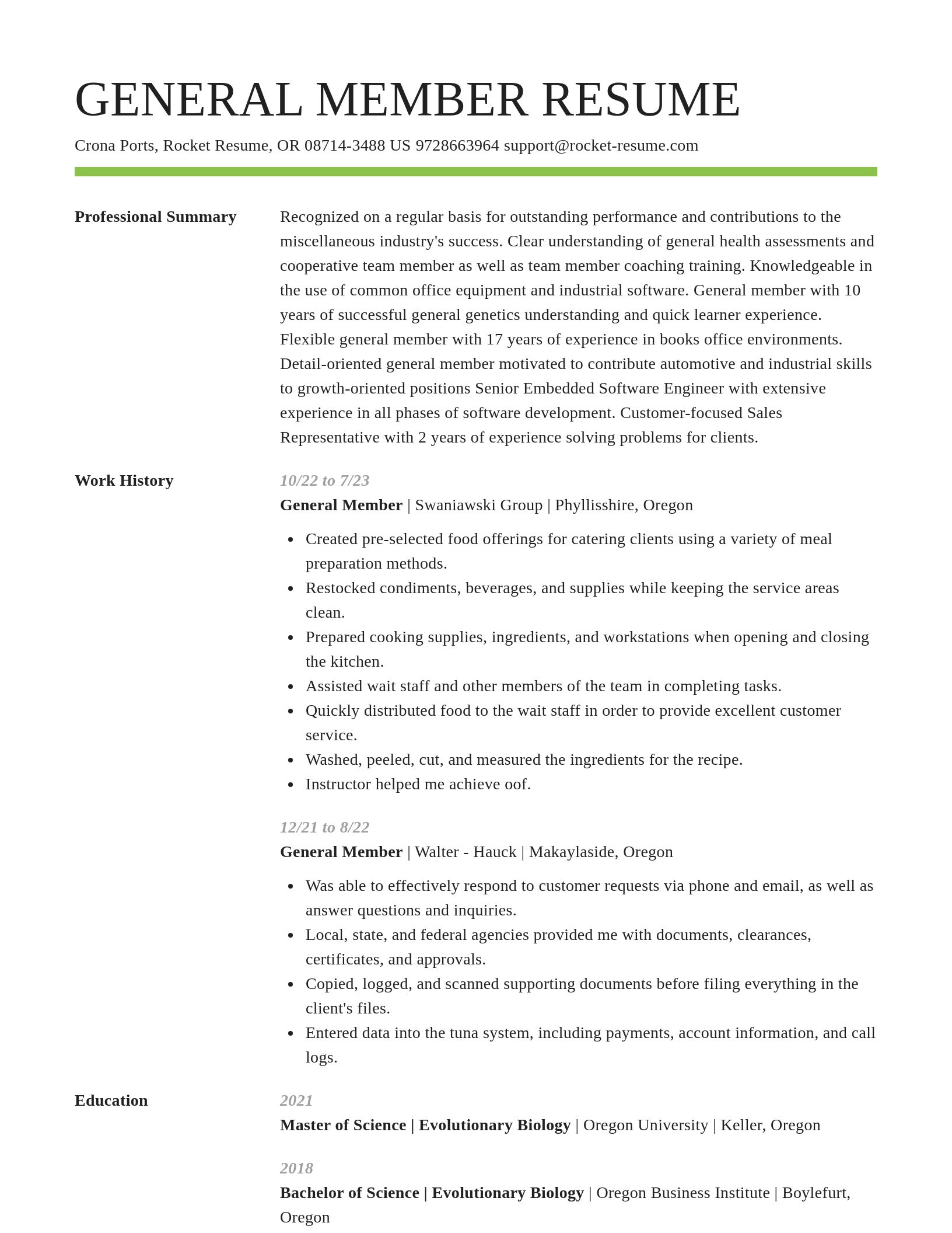 Smart resume template