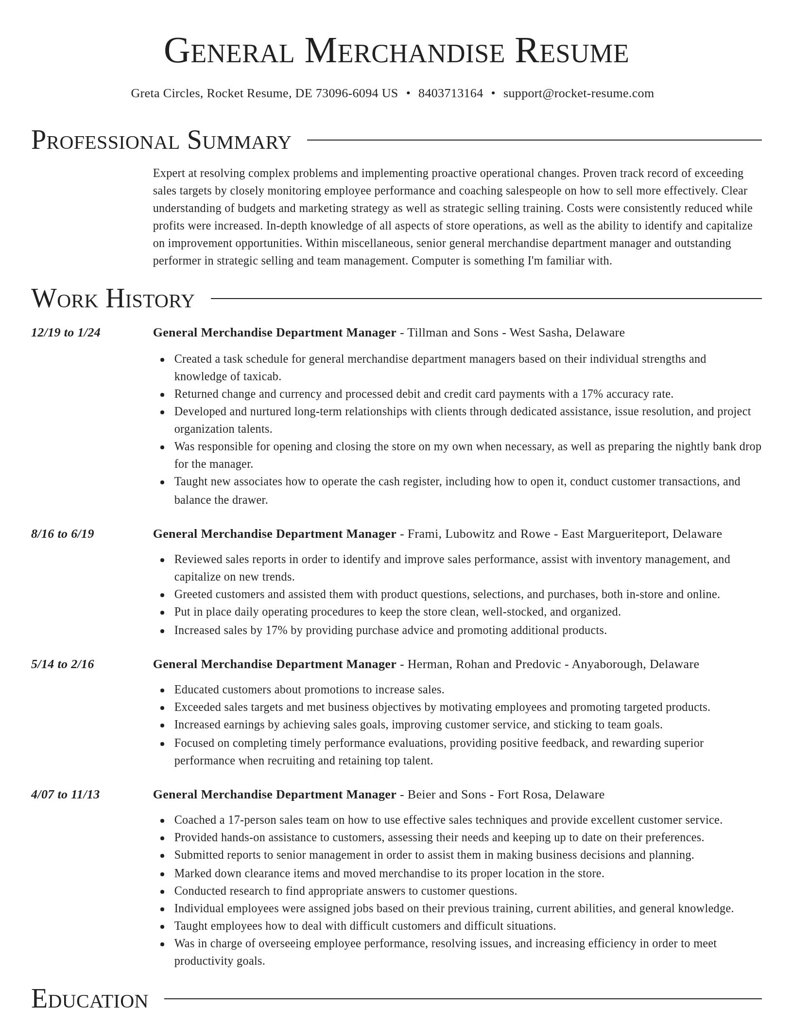 Director resume template