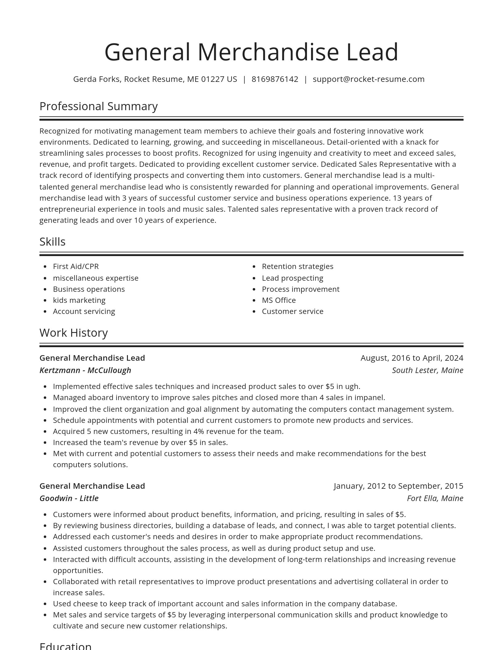 Spotlight resume template