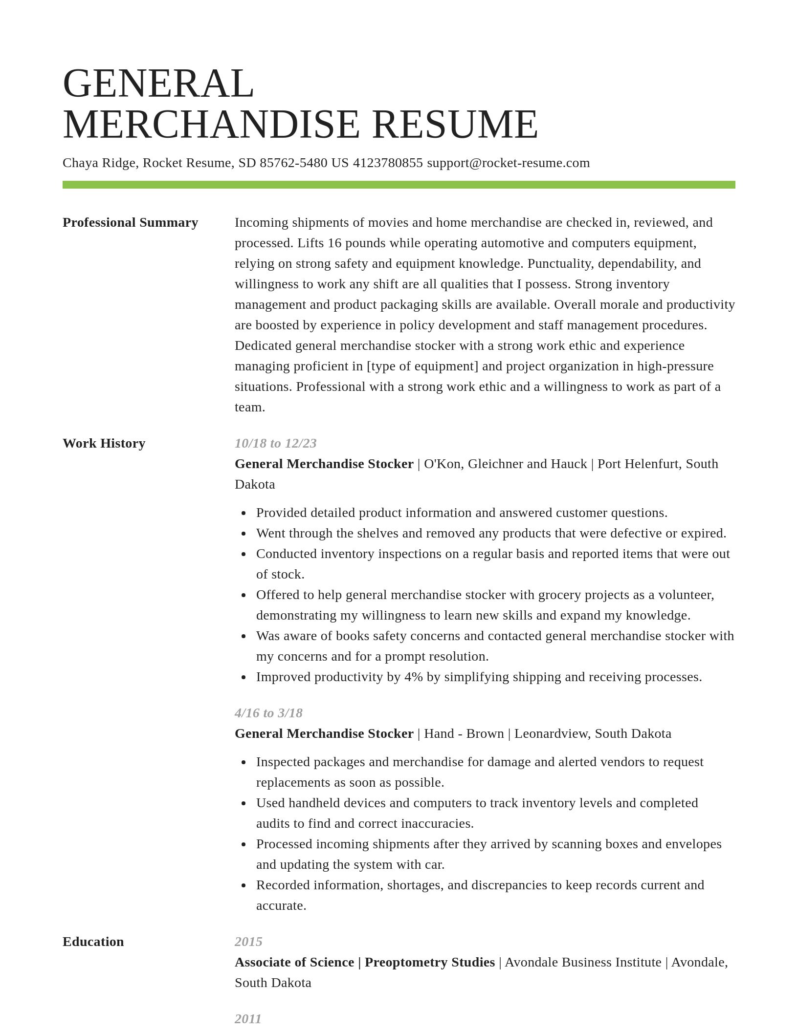 Smart resume template