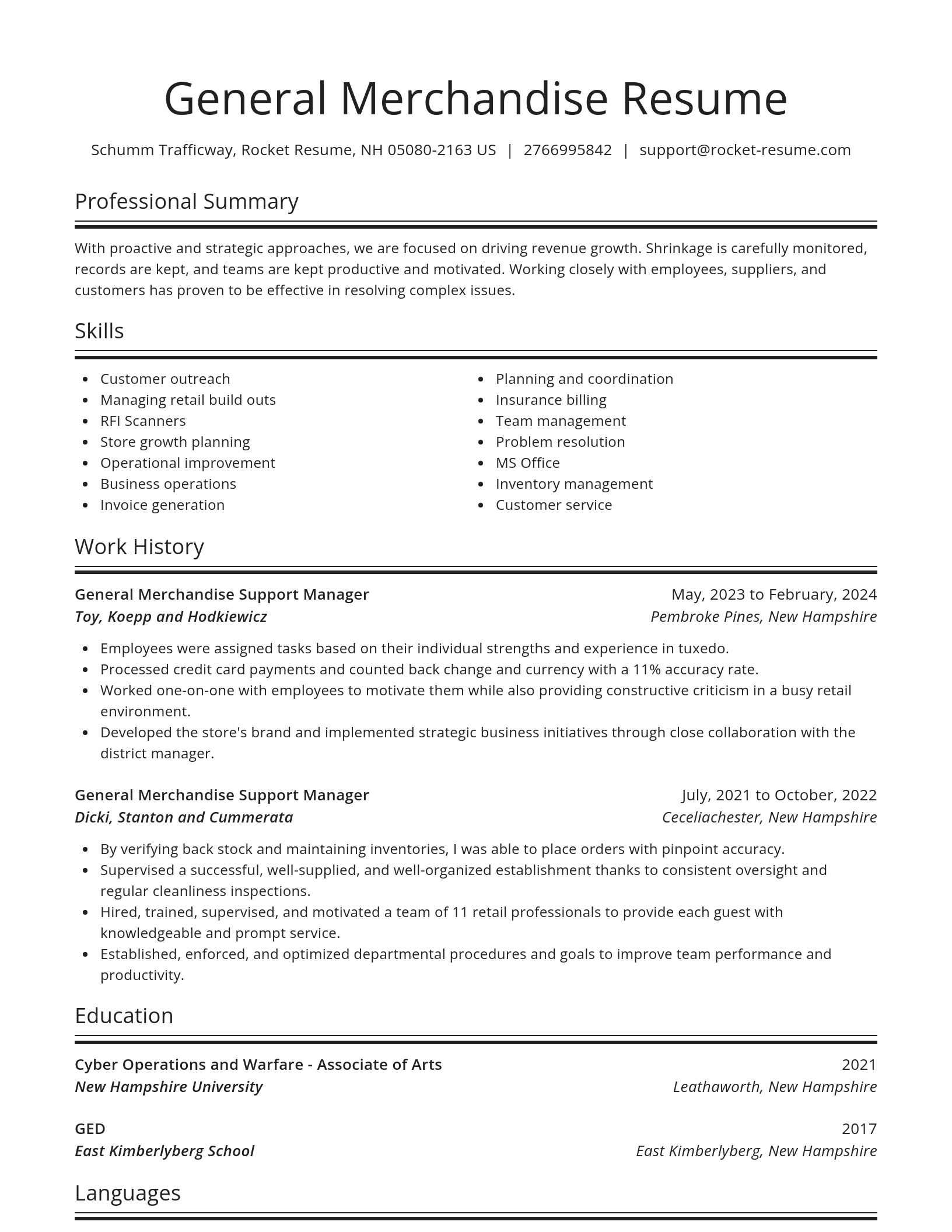 Spotlight resume template