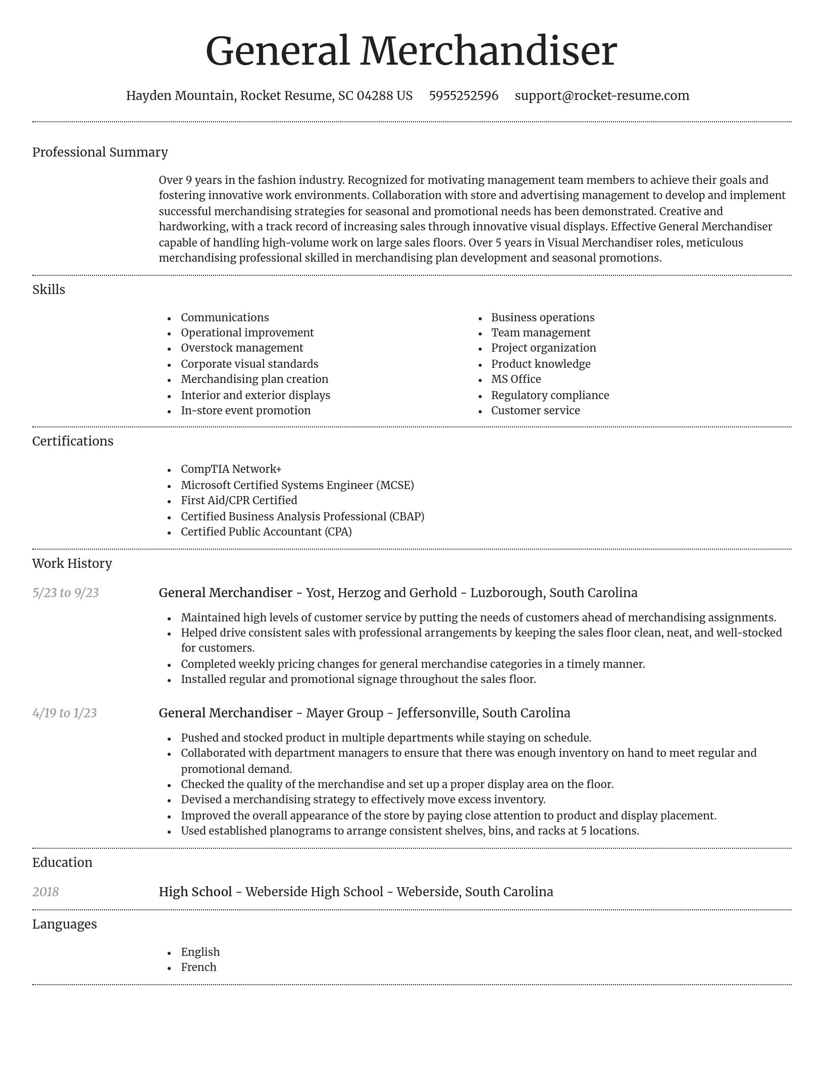Dignified resume template