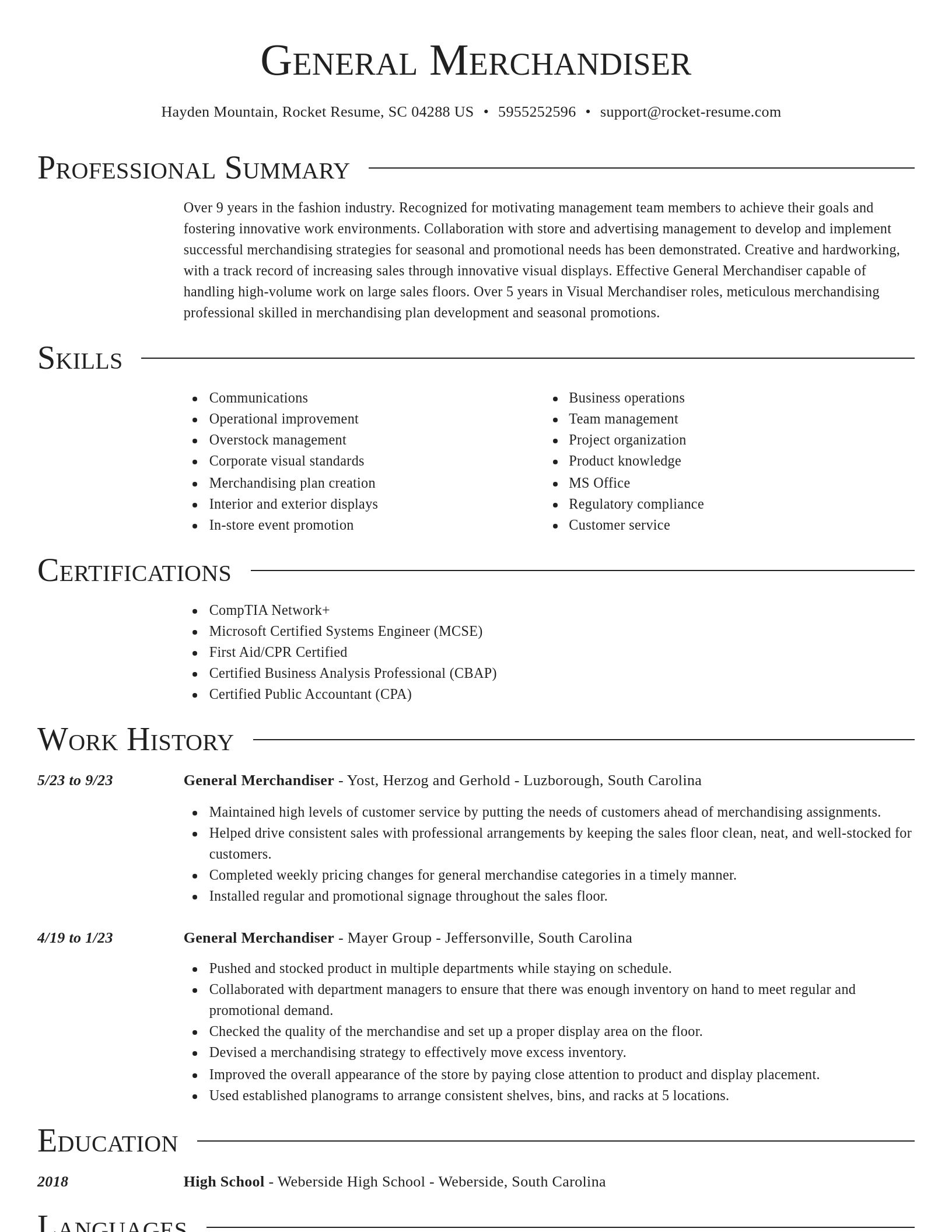 Director resume template