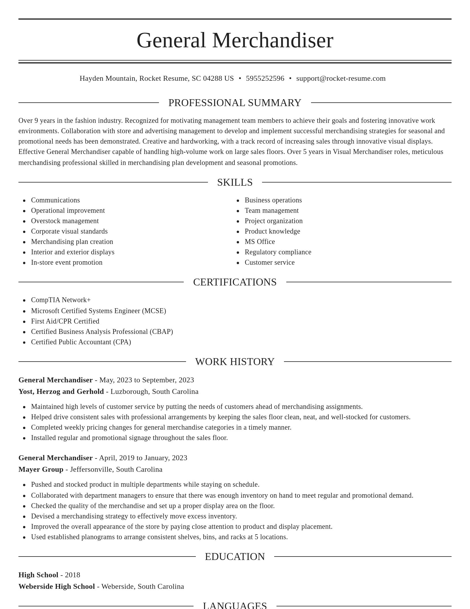 Elegant resume template