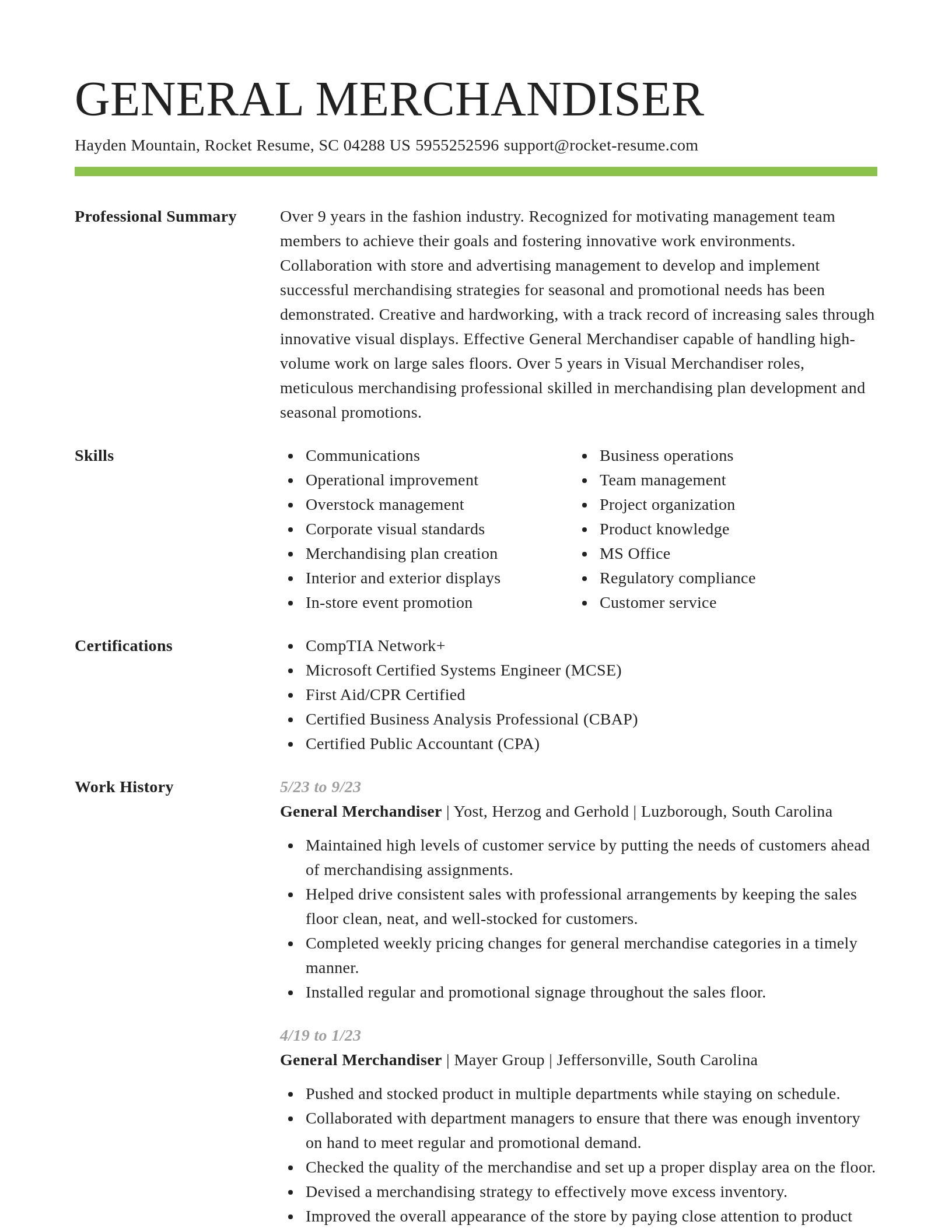 Smart resume template