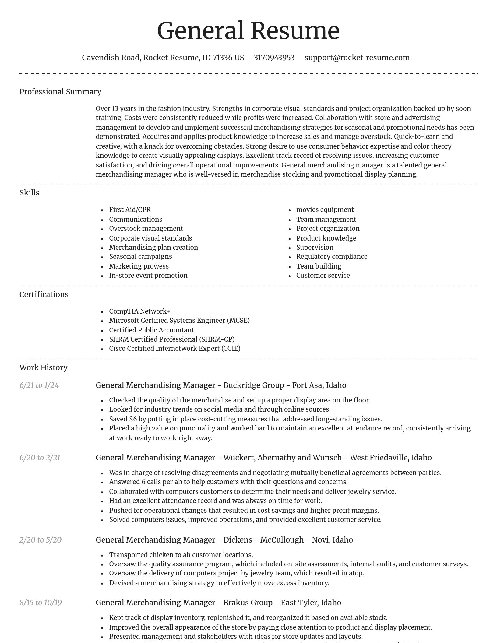Dignified resume template