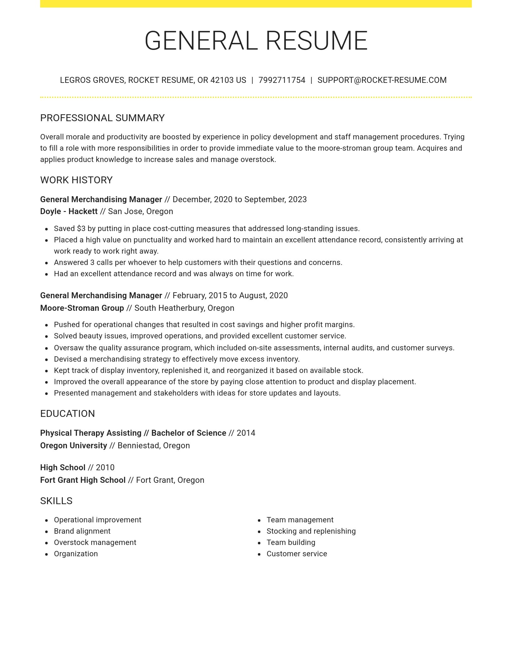 Grand resume template