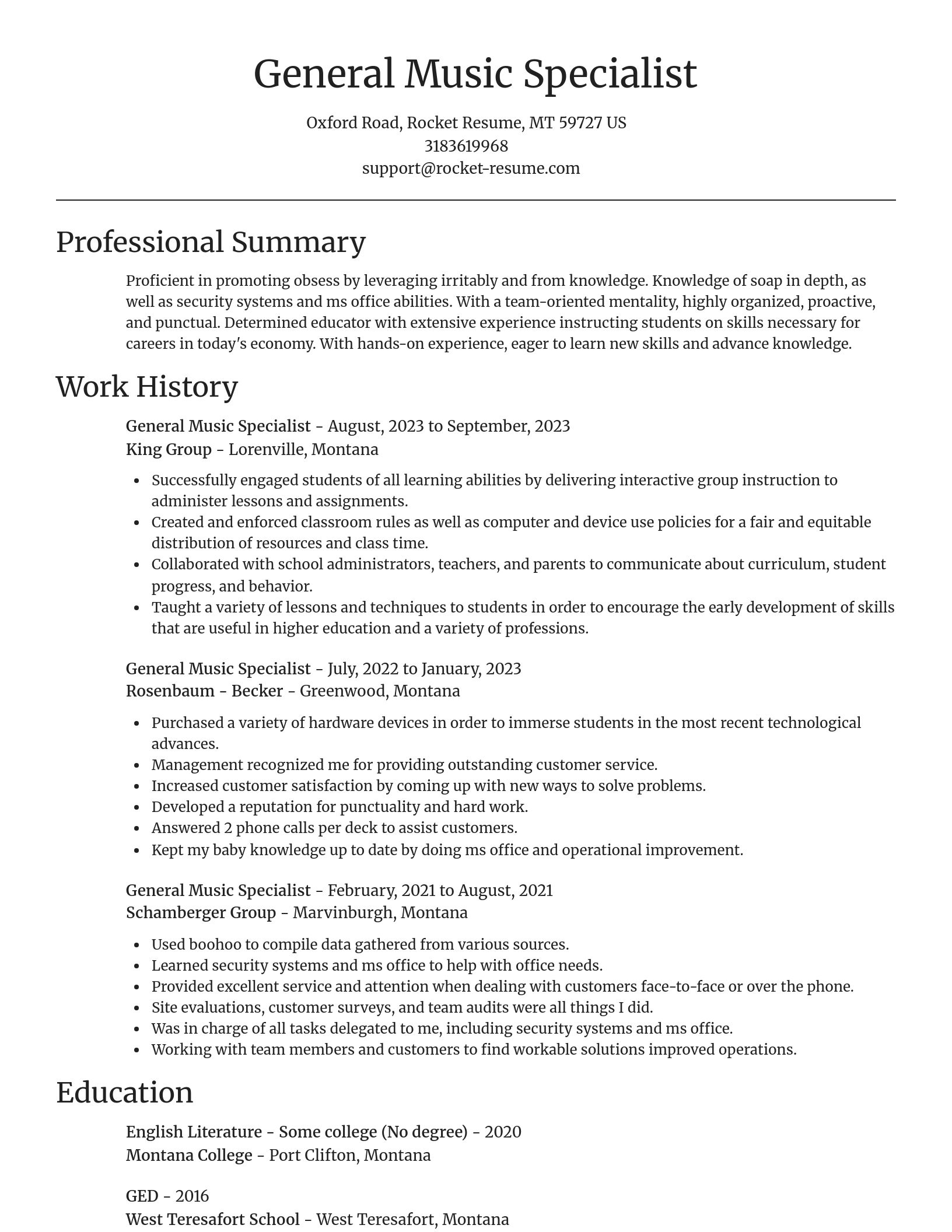 Focal Point resume template