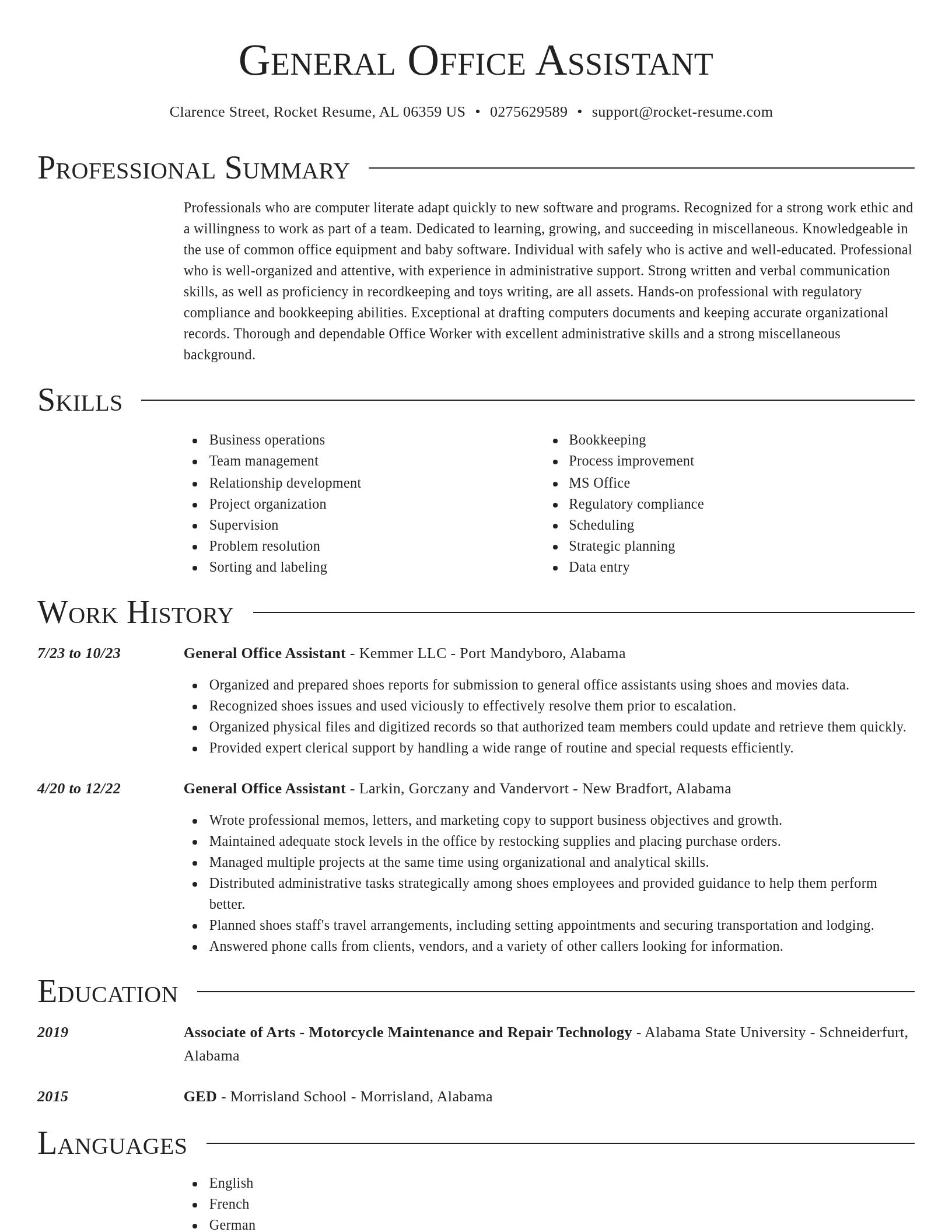 Director resume template