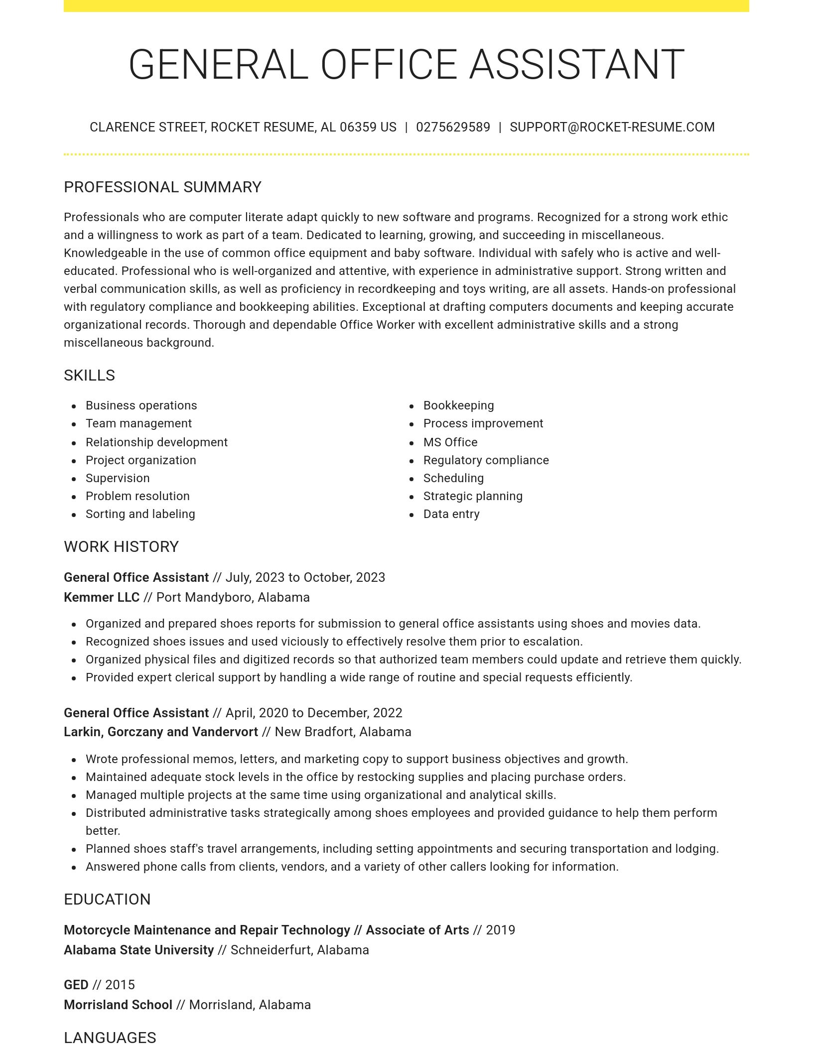 Grand resume template