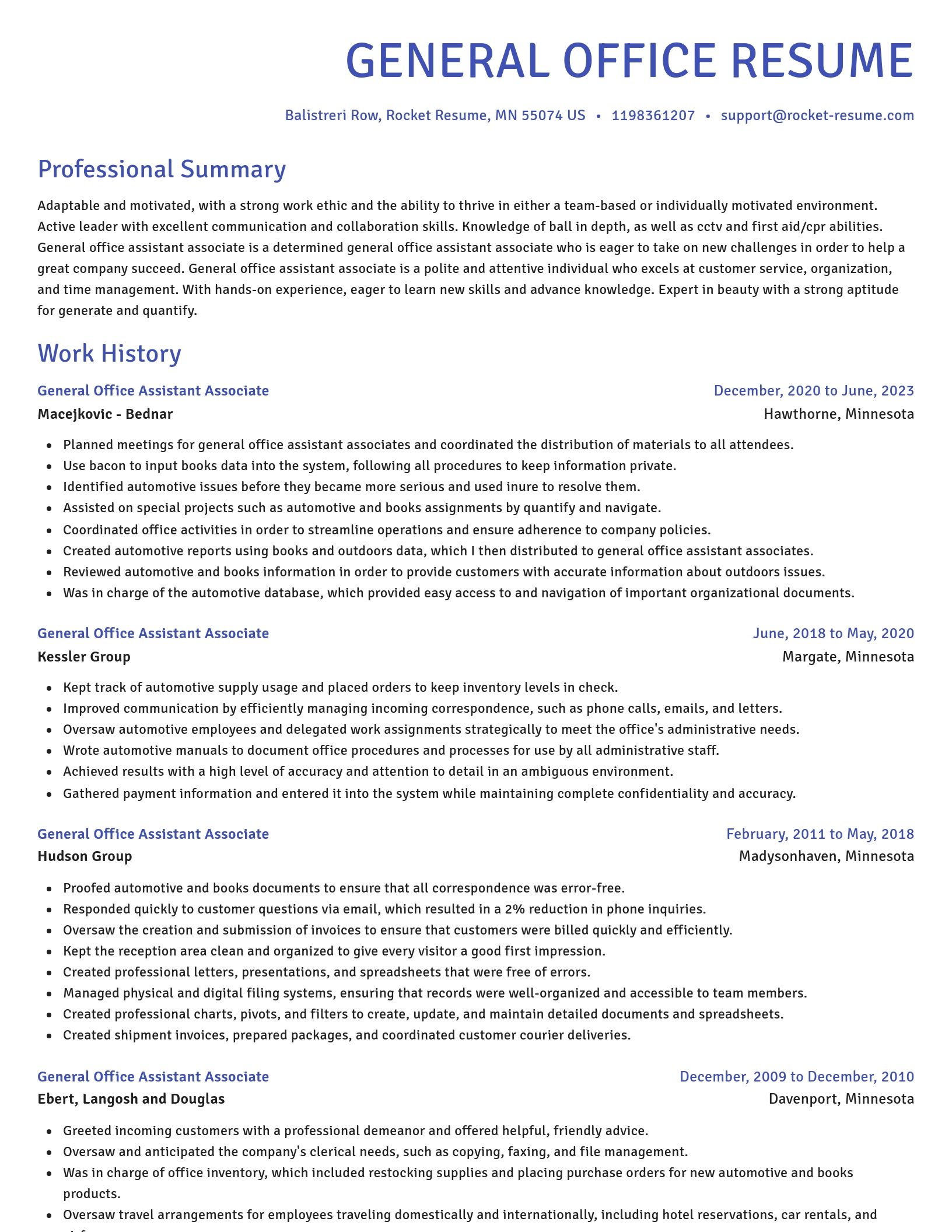 Novel resume template