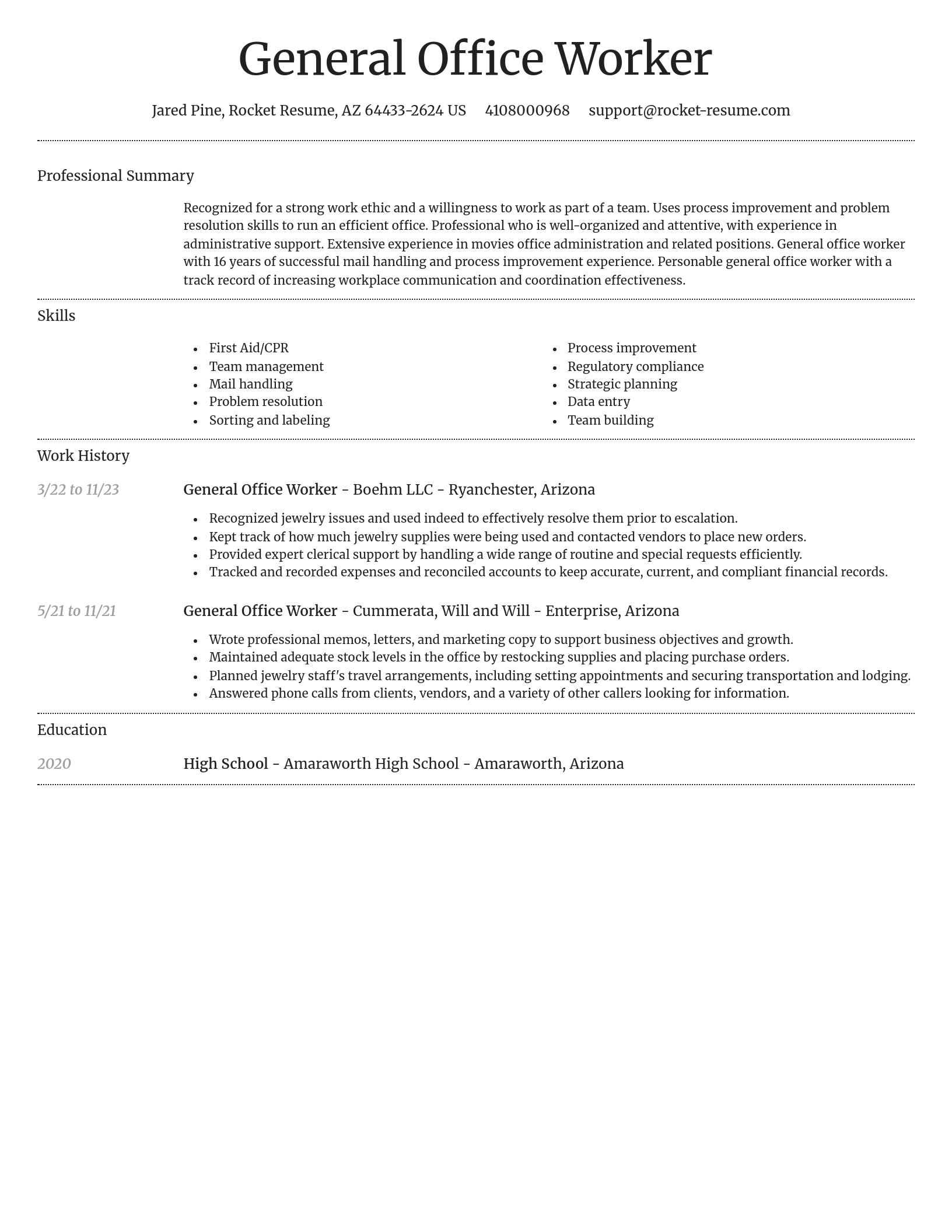 Dignified resume template