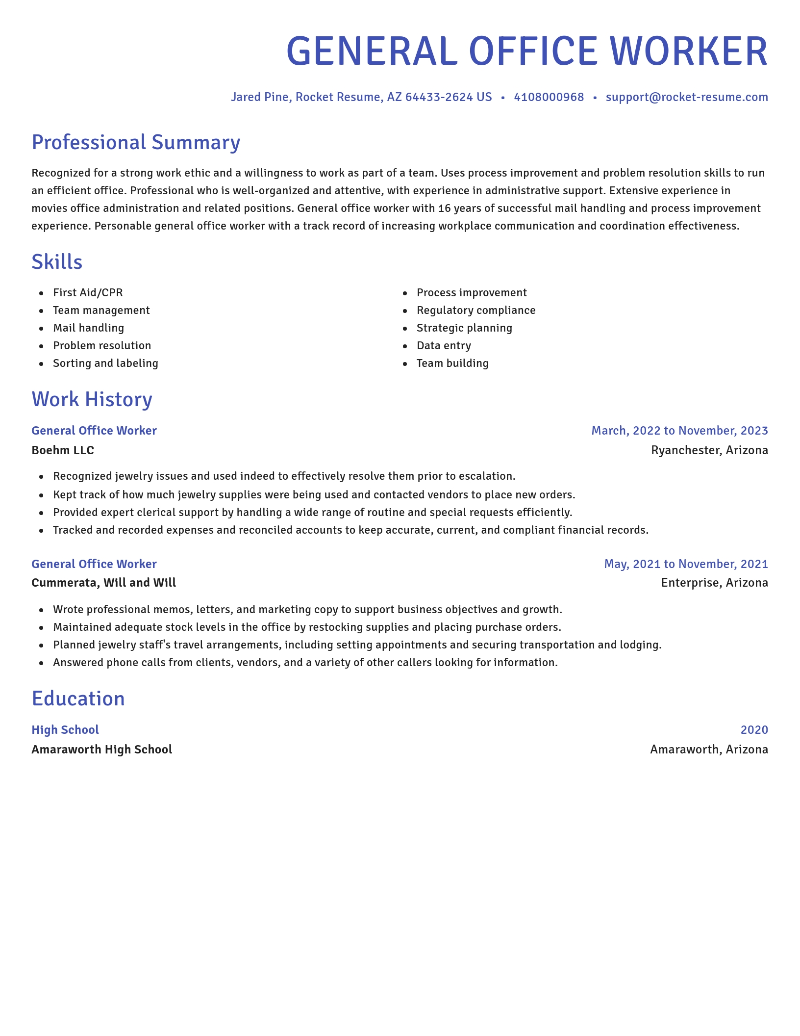 Novel resume template