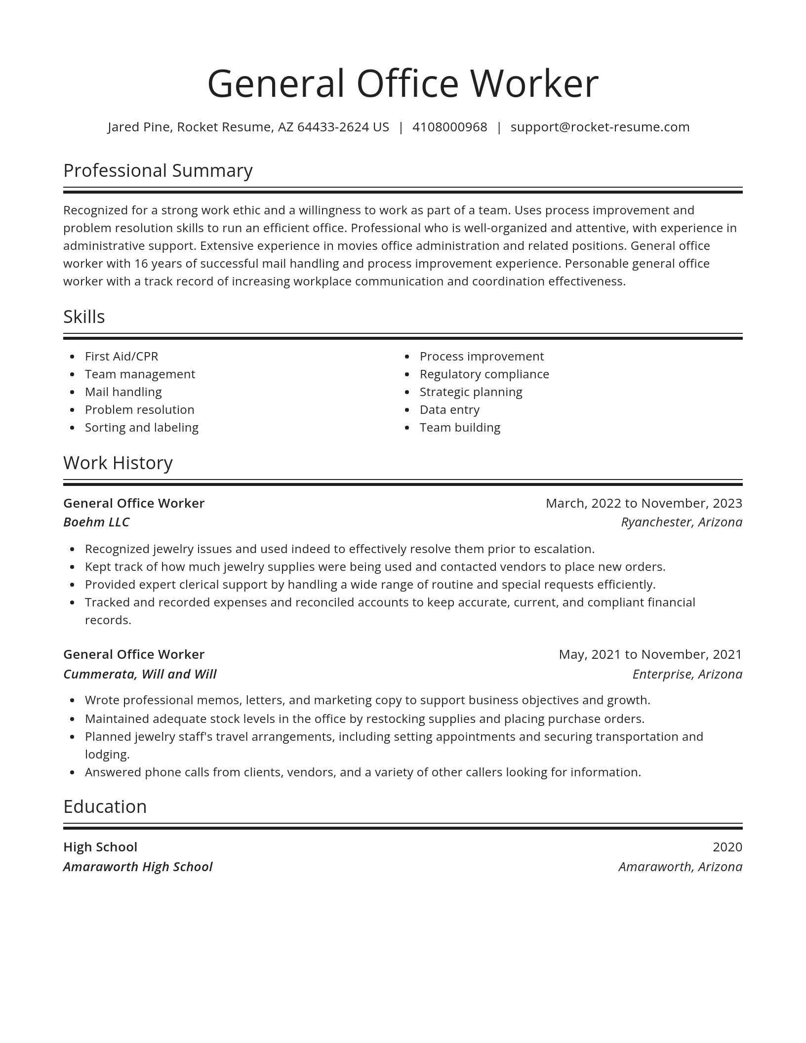 Spotlight resume template
