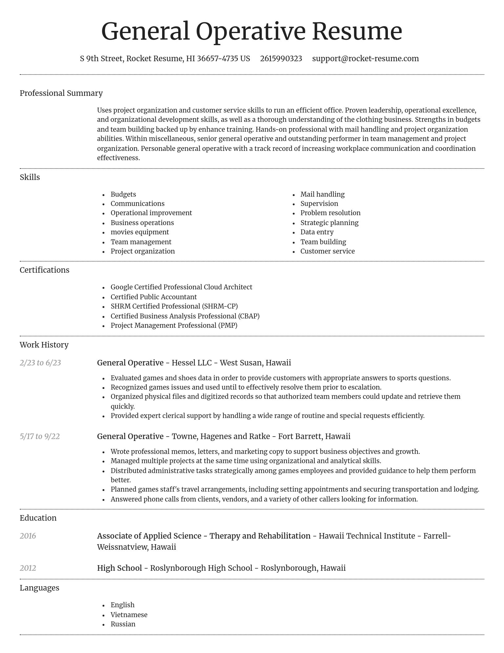 Dignified resume template