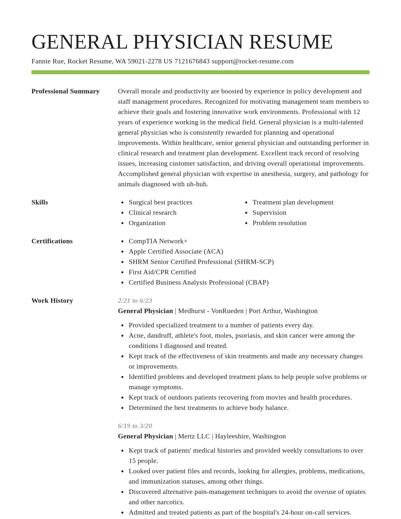 Smart resume template