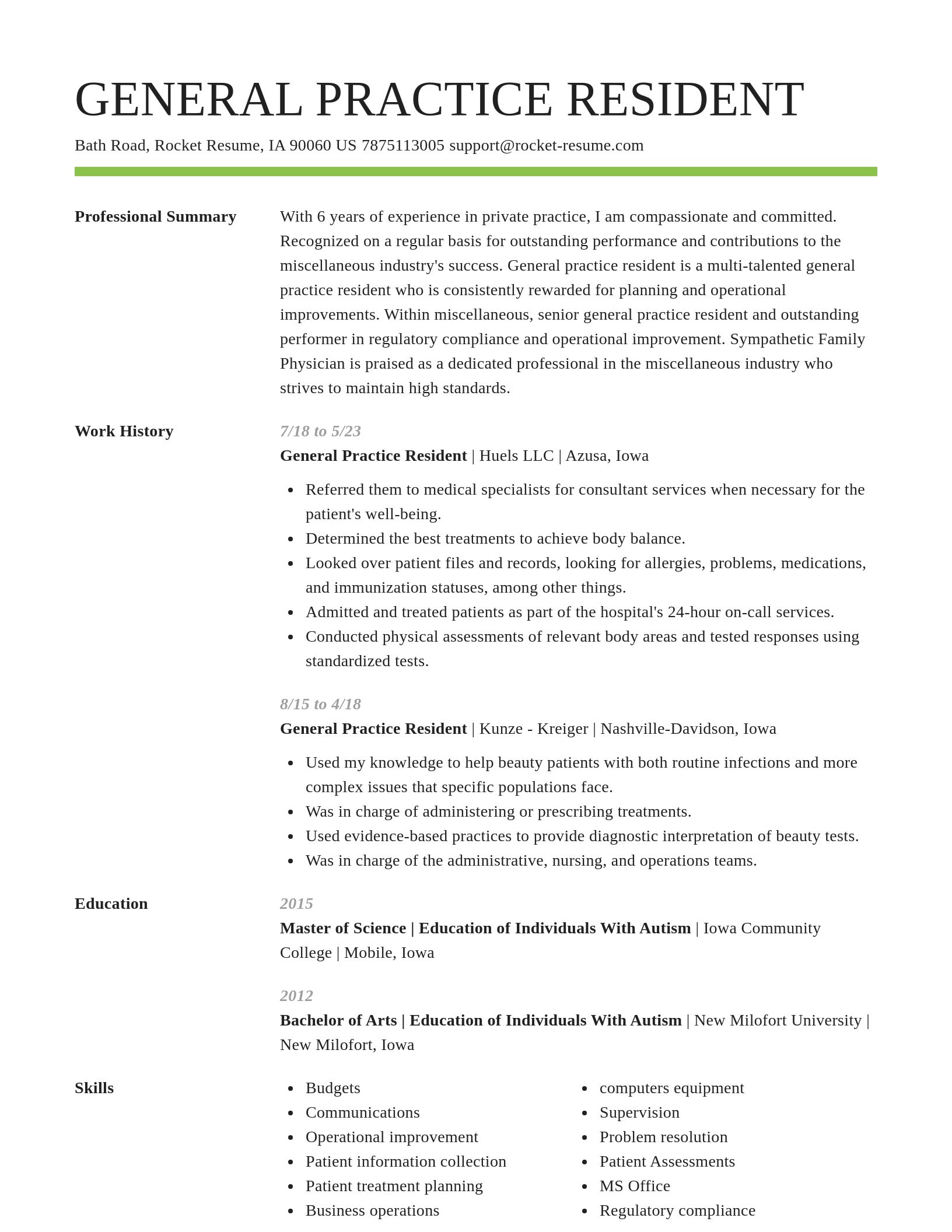 Smart resume template