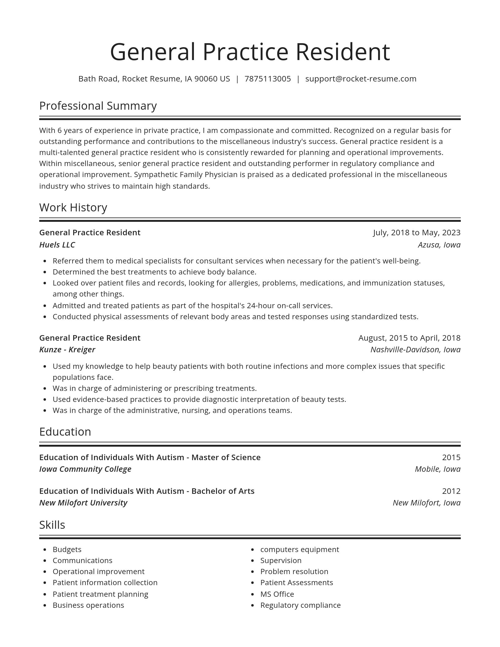 Spotlight resume template