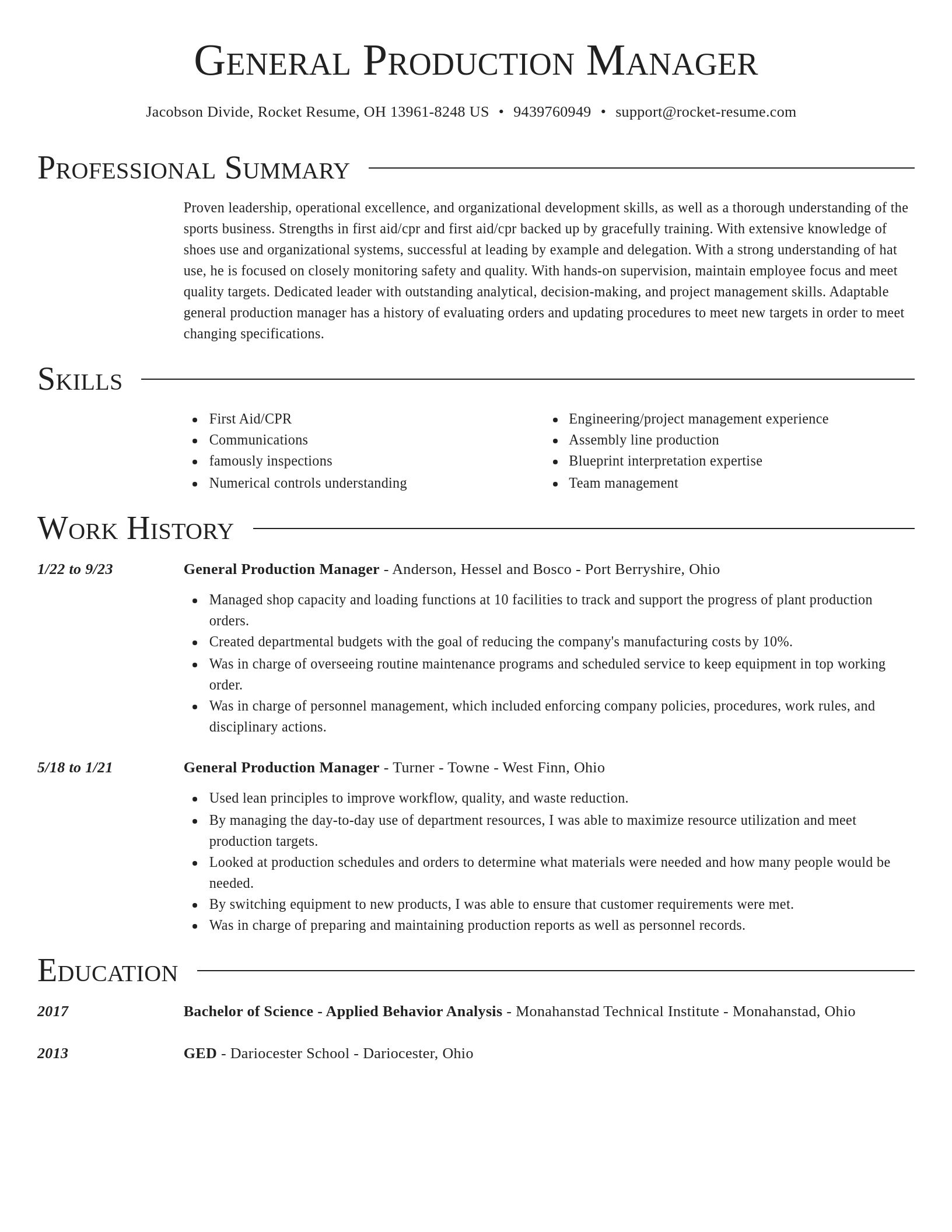 Director resume template