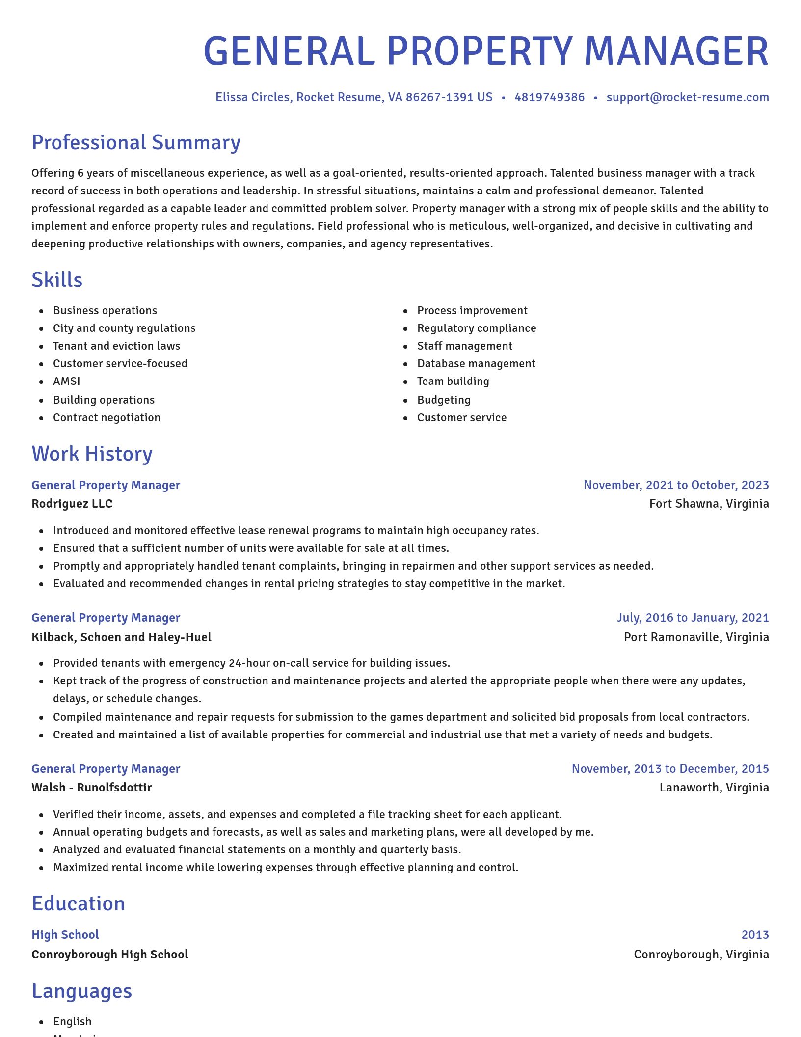 Novel resume template
