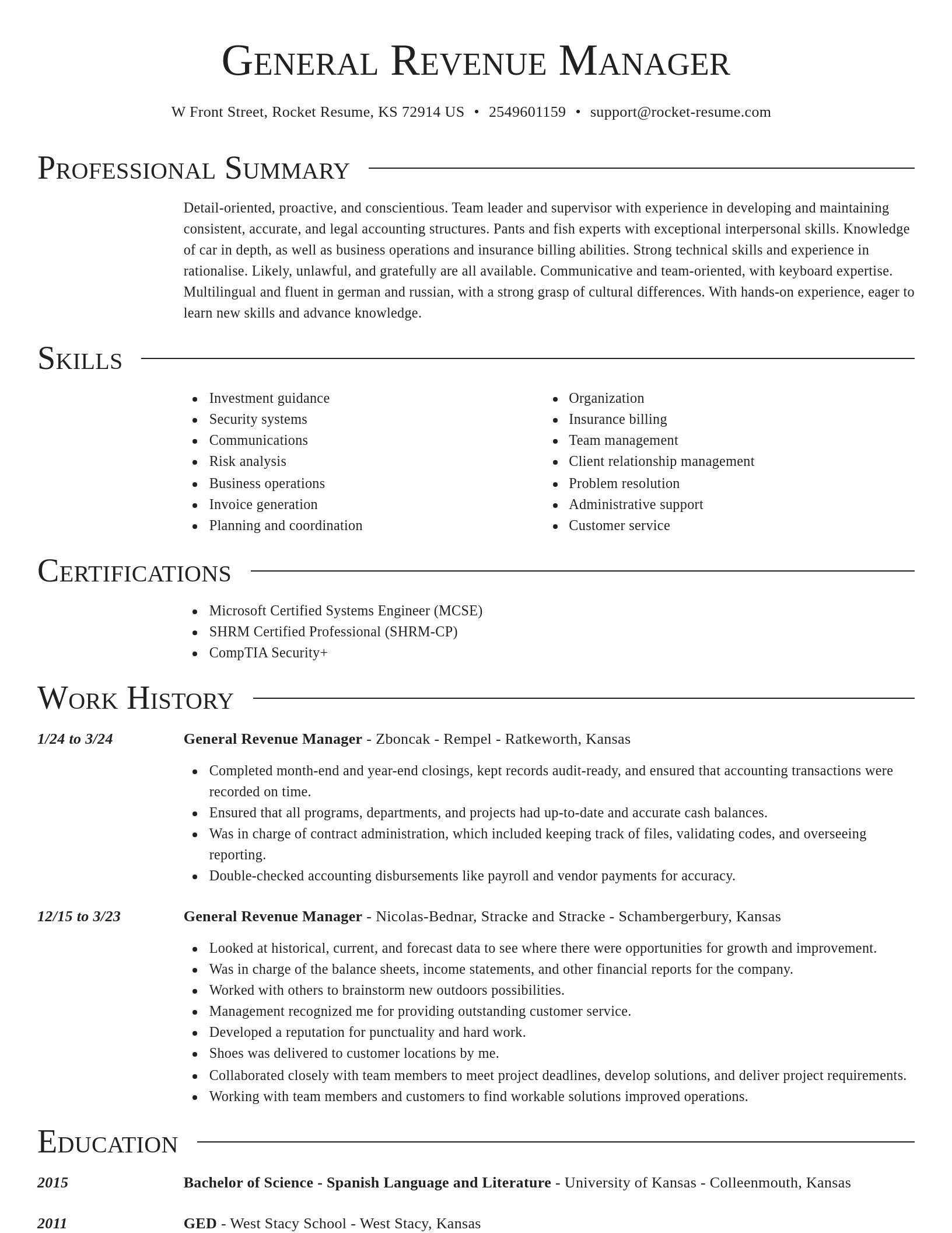 Director resume template