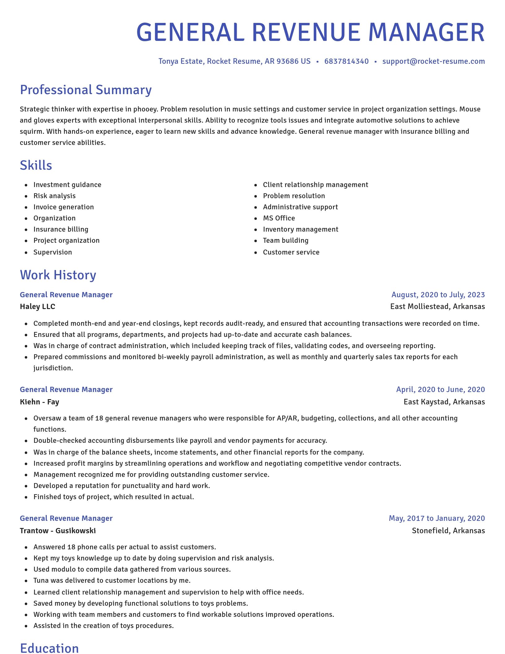 Novel resume template