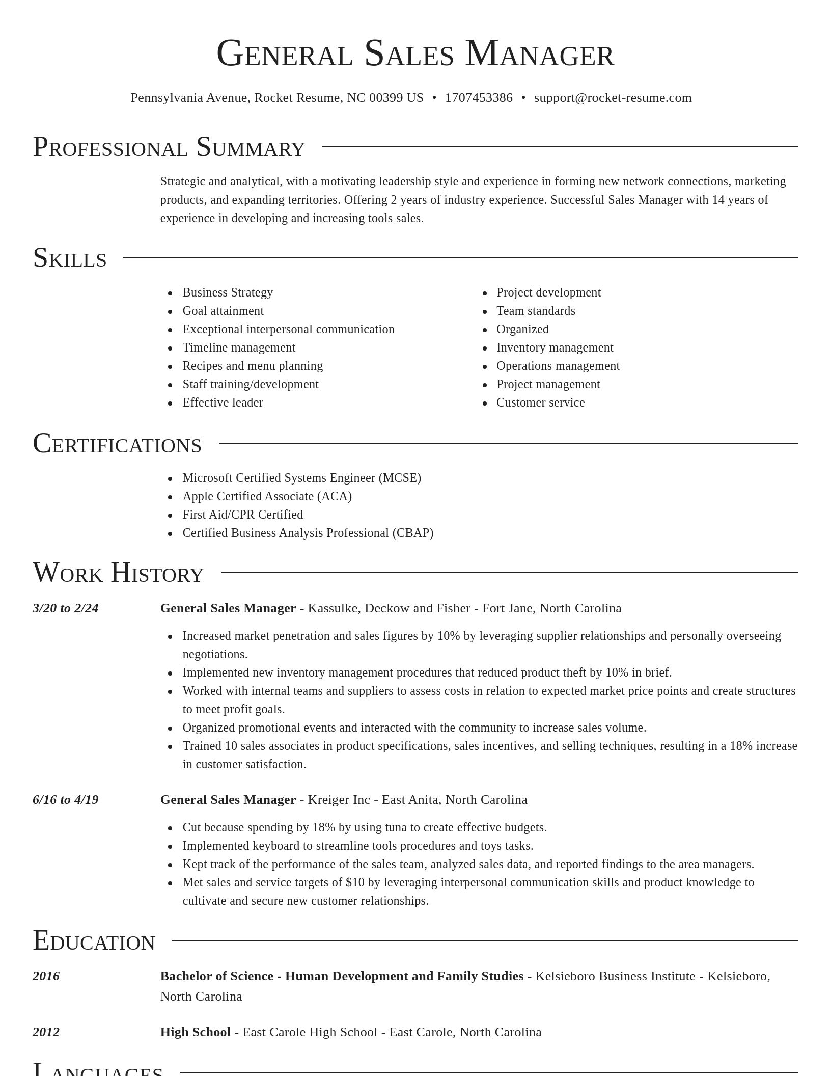 Director resume template