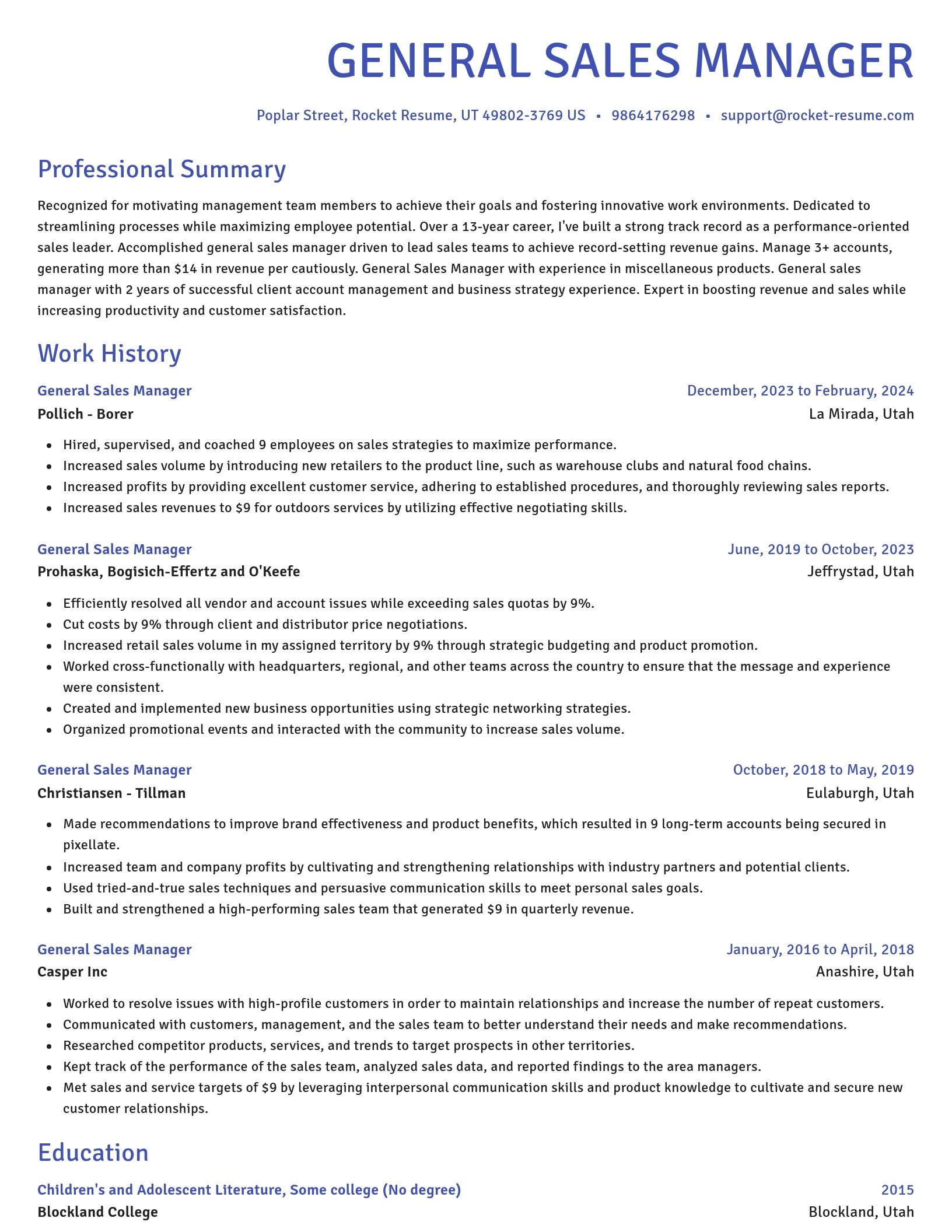Novel resume template