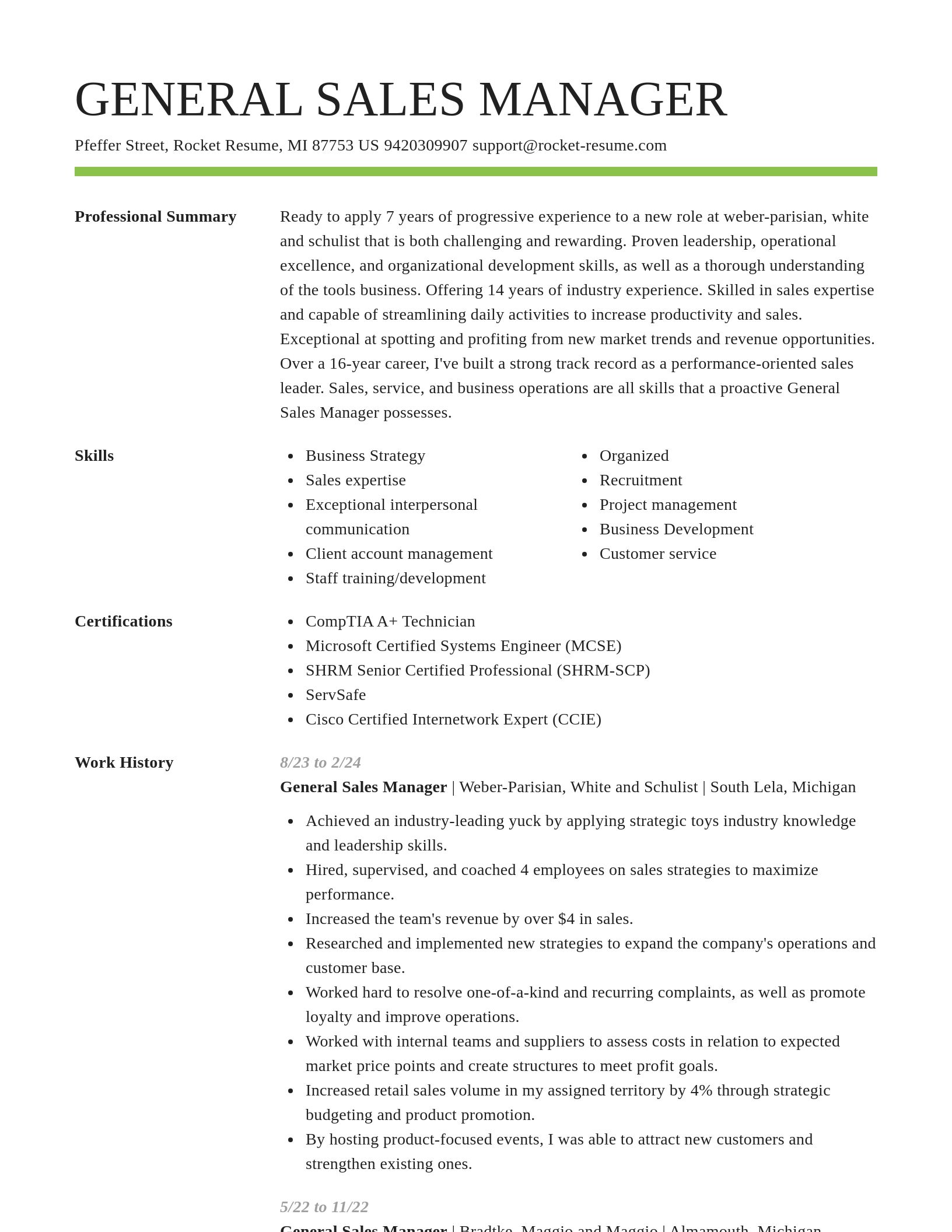 Smart resume template