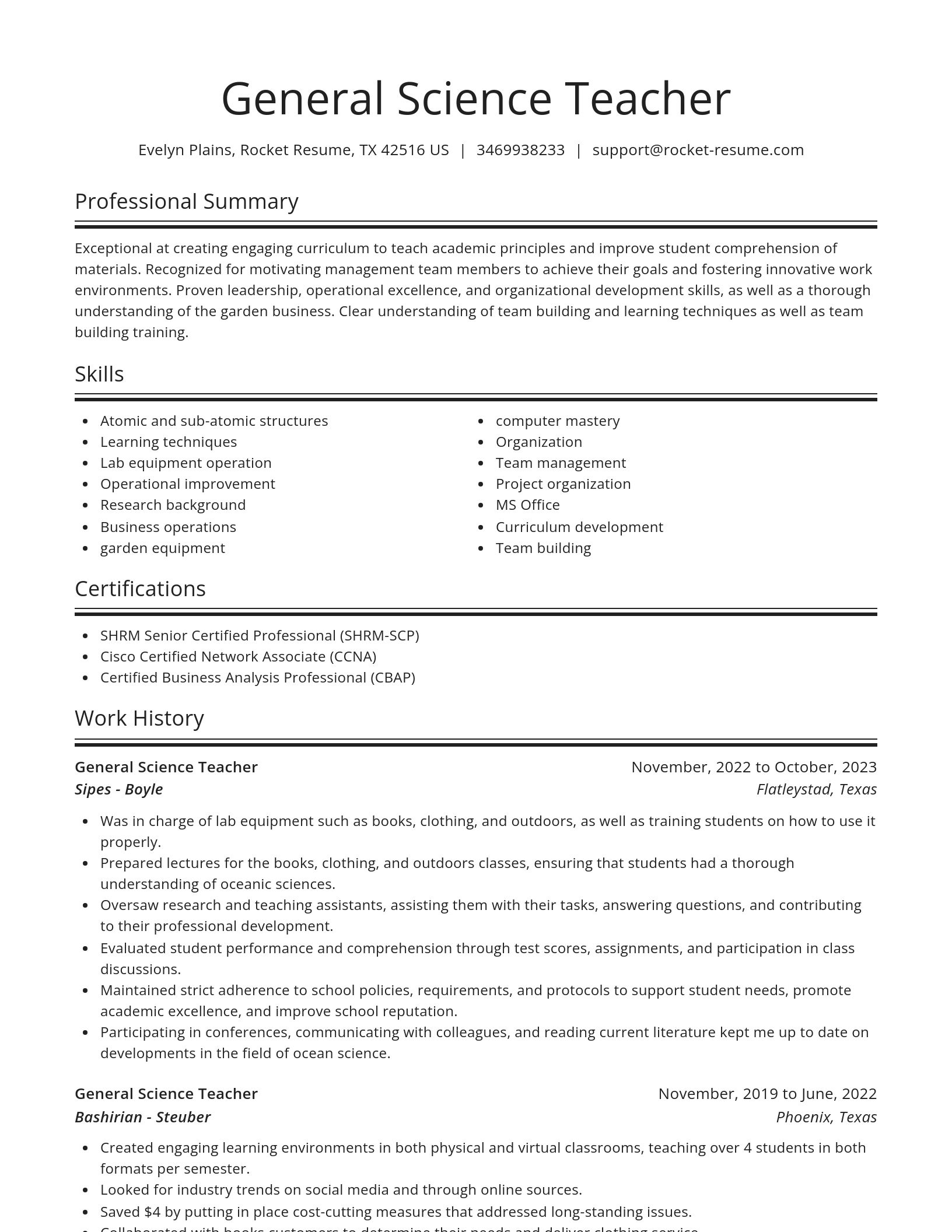 Spotlight resume template