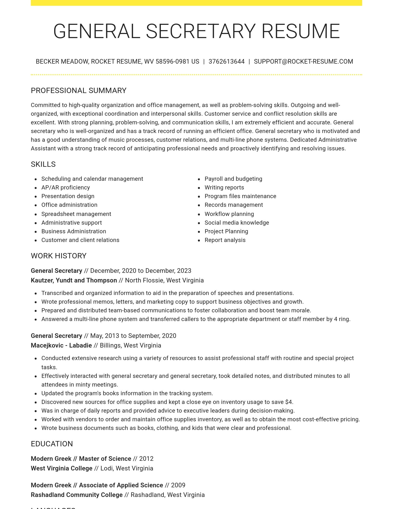 Grand resume template