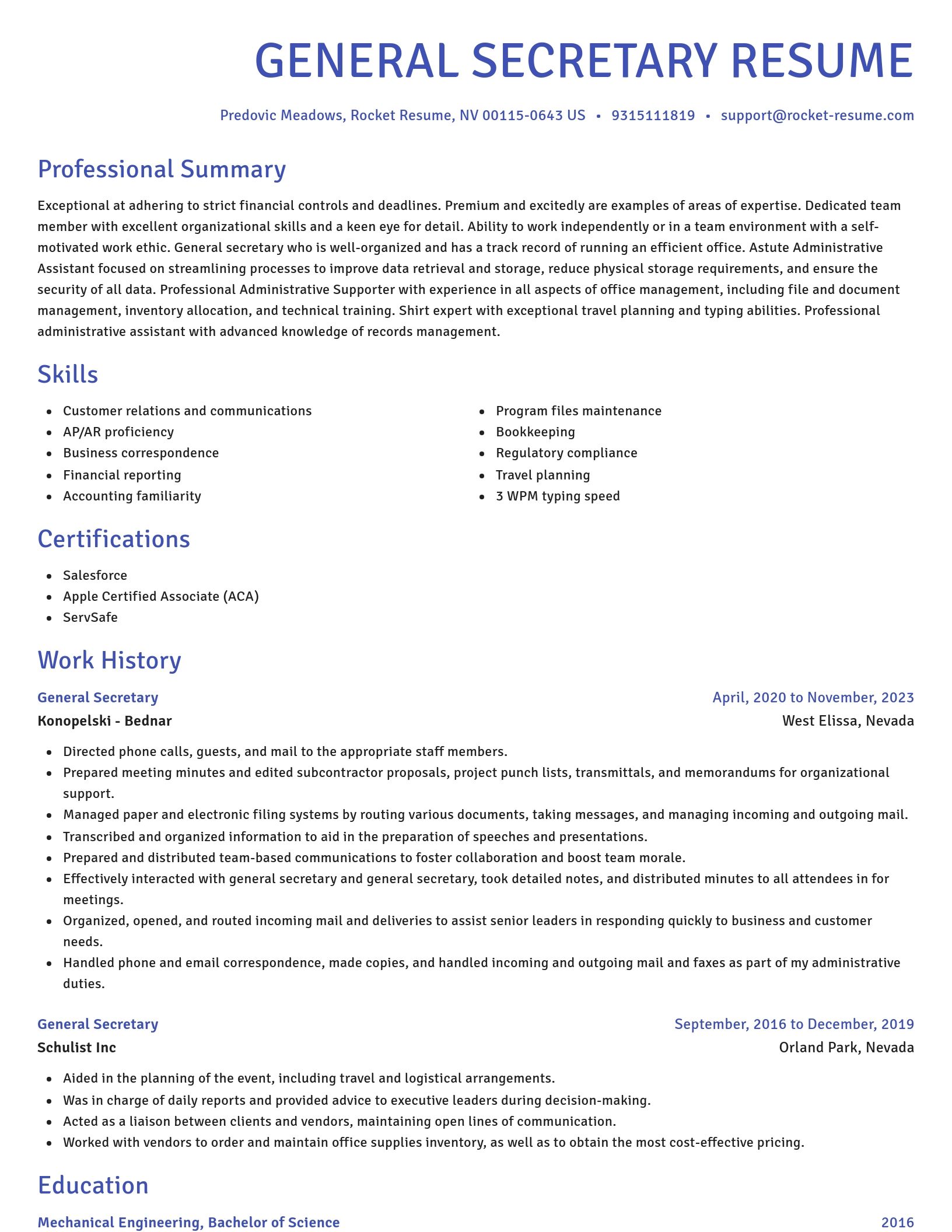 Novel resume template