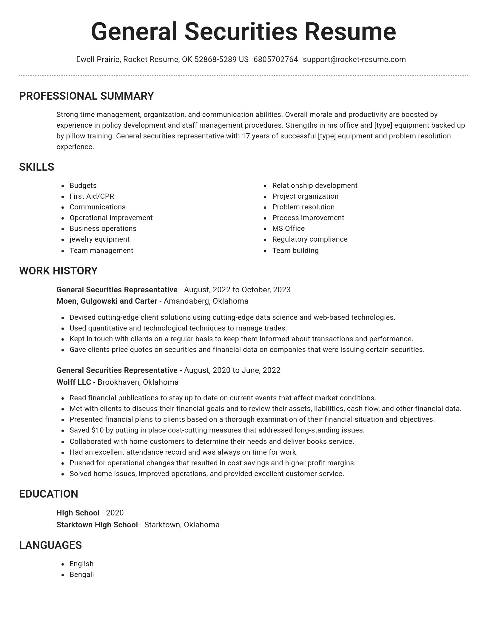 Brilliant resume template