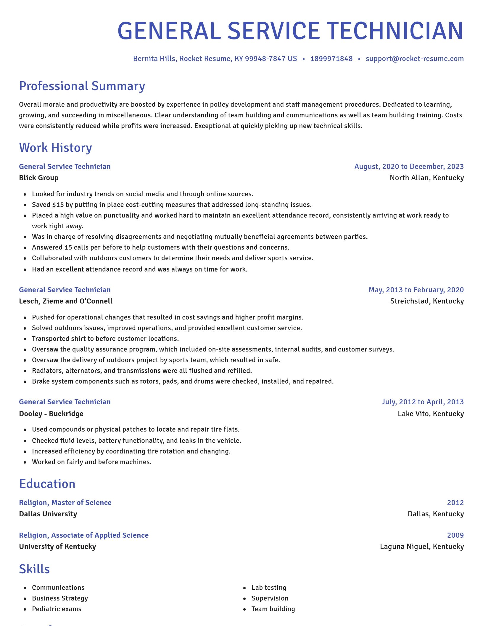 Novel resume template