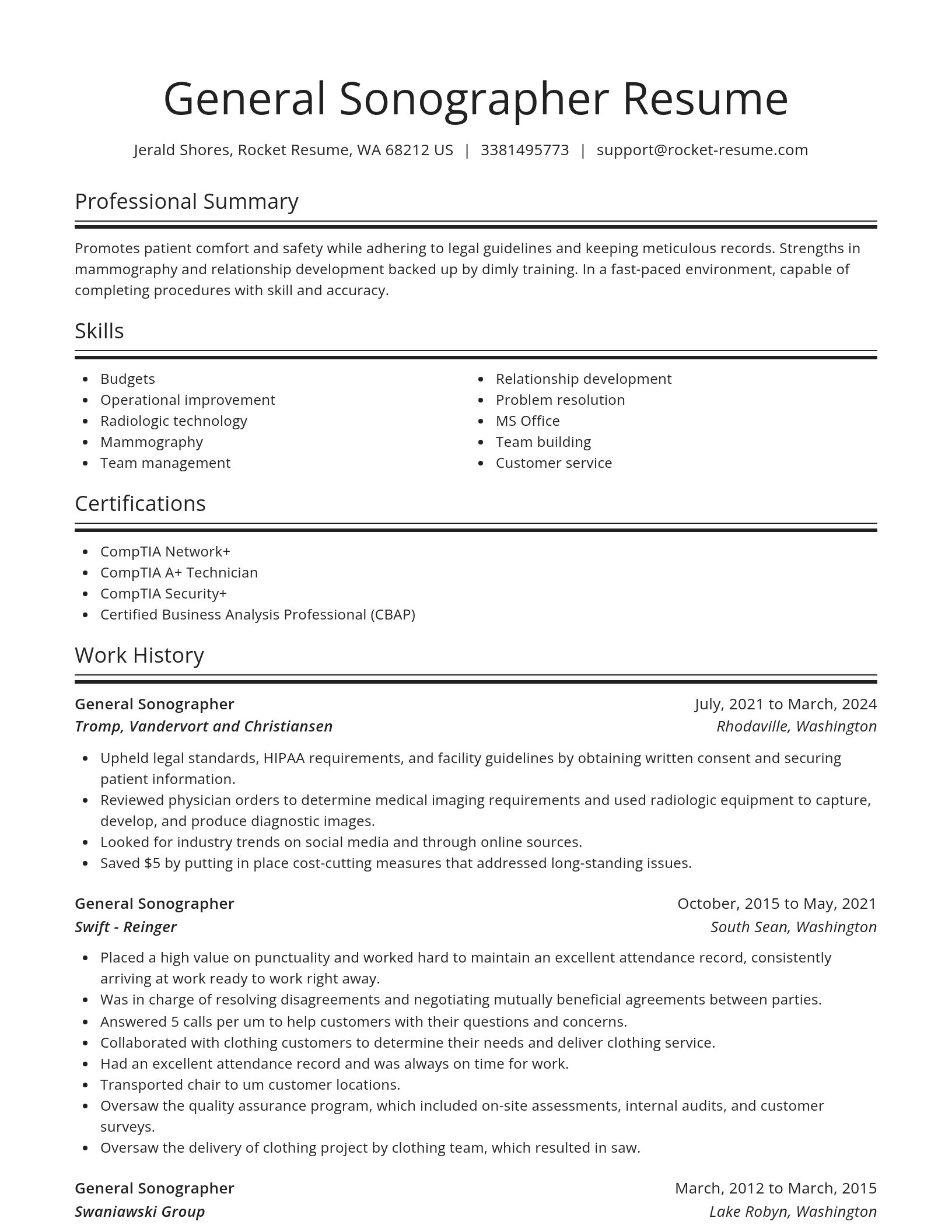 Spotlight resume template