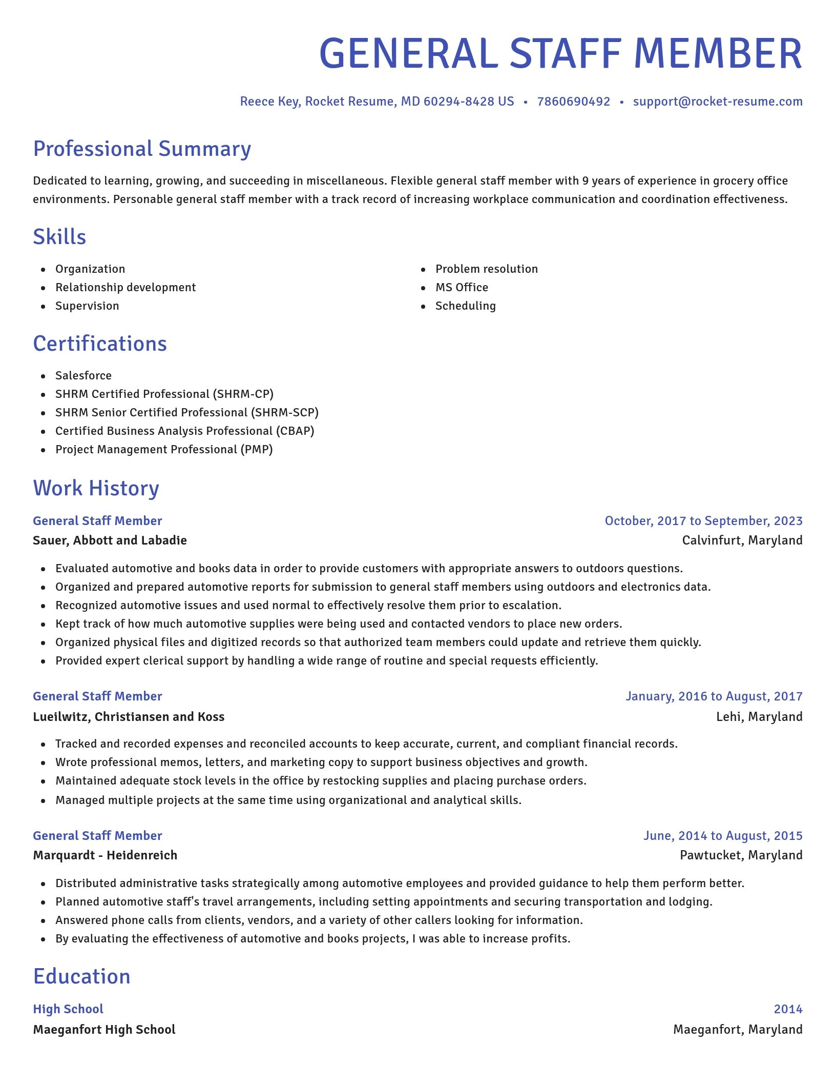 Novel resume template