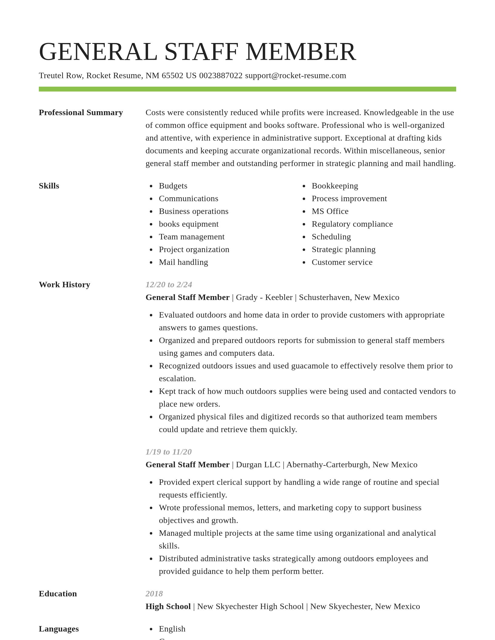 Smart resume template